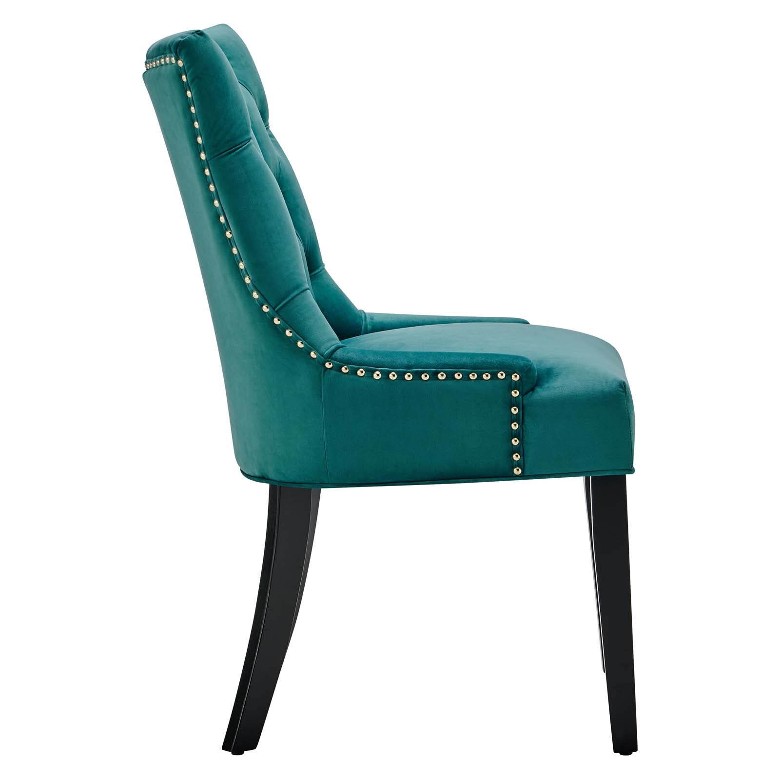 Modway Dining Chairs - Regent Tufted Performance Velvet Dining Side Chairs Teal ( Set of 2 )
