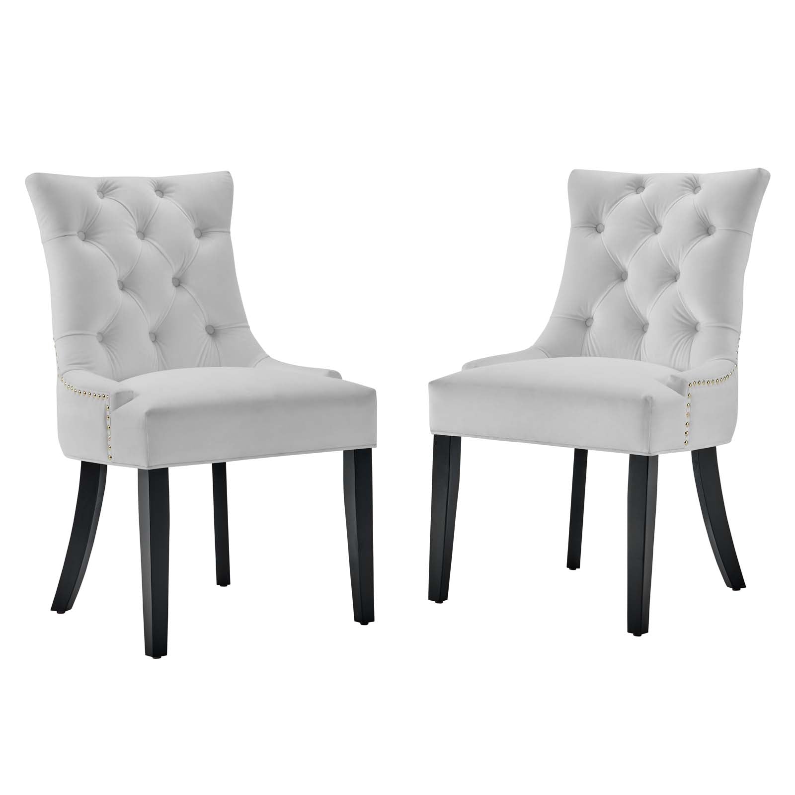 Modway Dining Chairs - Regent-Tufted-Performance-Velvet-Dining-Side-Chairs---Set-of-2-White
