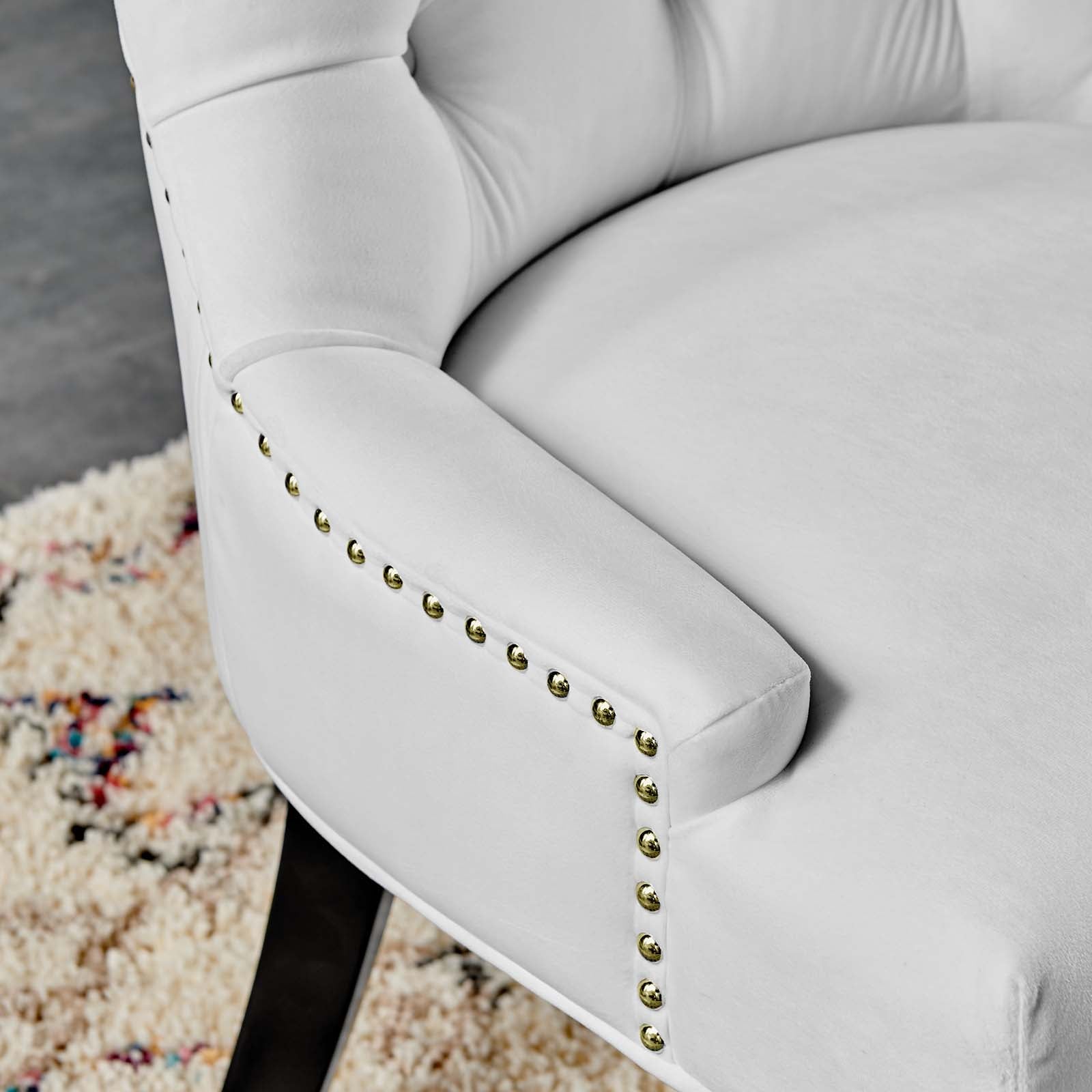 Modway Dining Chairs - Regent-Tufted-Performance-Velvet-Dining-Side-Chairs---Set-of-2-White