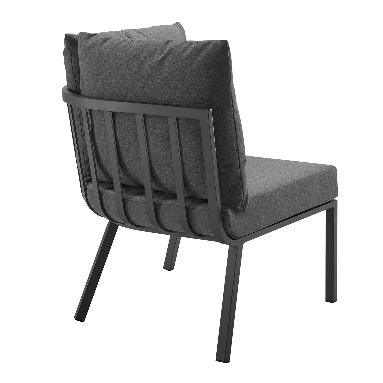 Modway Outdoor Conversation Sets - Riverside 3 Piece Outdoor Patio Aluminum Sectional Sofa Set Gray Charcoal