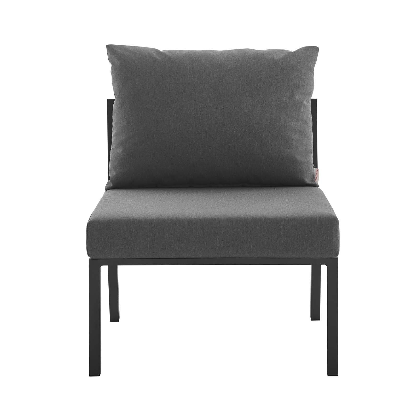 Modway Outdoor Conversation Sets - Riverside 3 Piece Outdoor Patio Aluminum Sectional Sofa Set Gray Charcoal