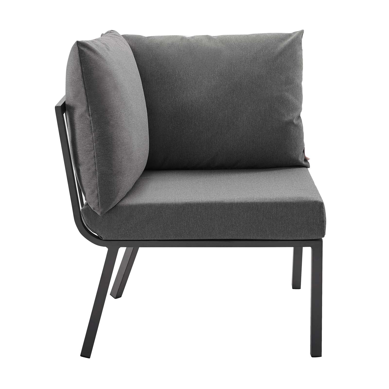 Modway Outdoor Conversation Sets - Riverside 5 Piece Outdoor Patio Set Gray and Charcoal