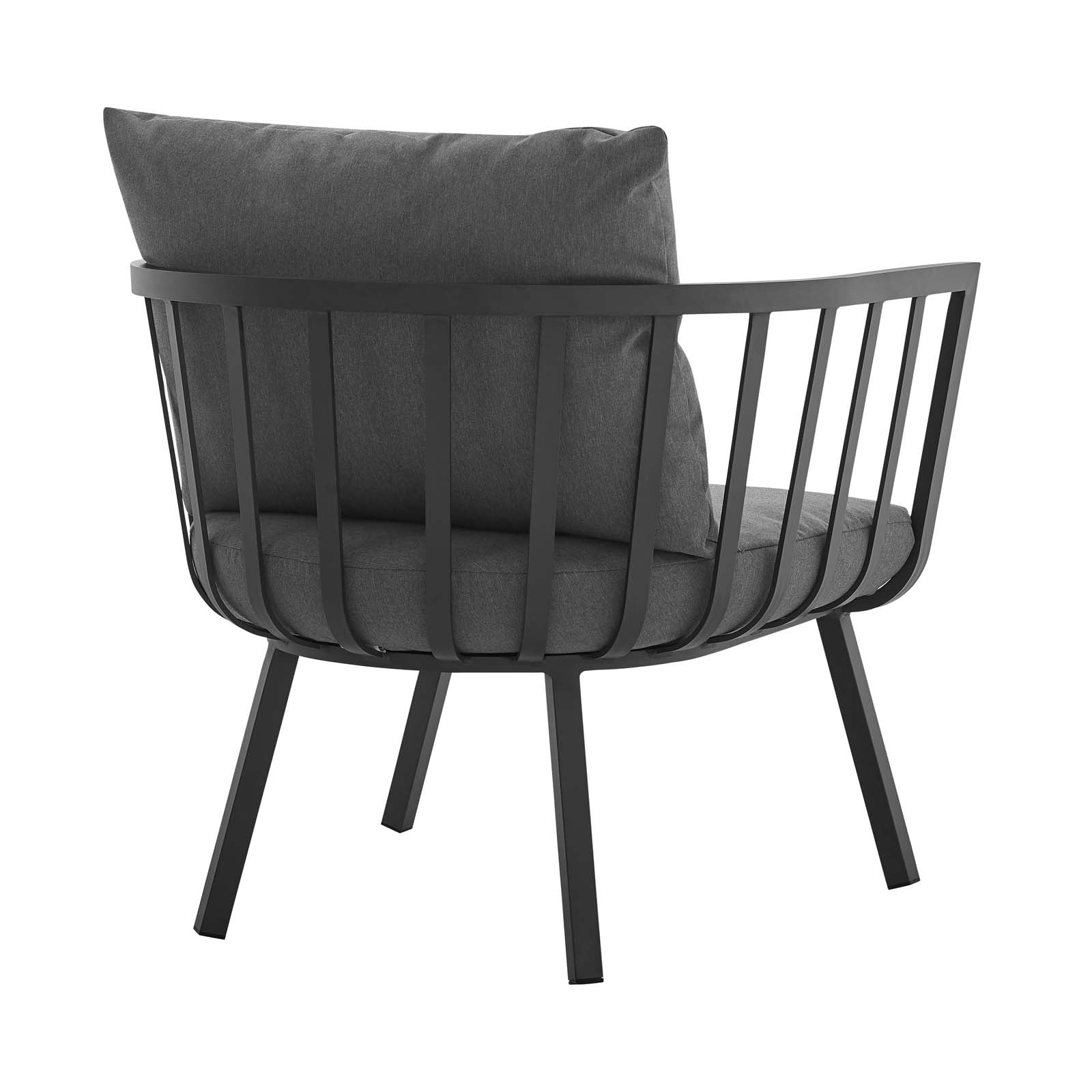 Modway Outdoor Conversation Sets - Riverside 5 Piece Outdoor Patio Set Gray and Charcoal