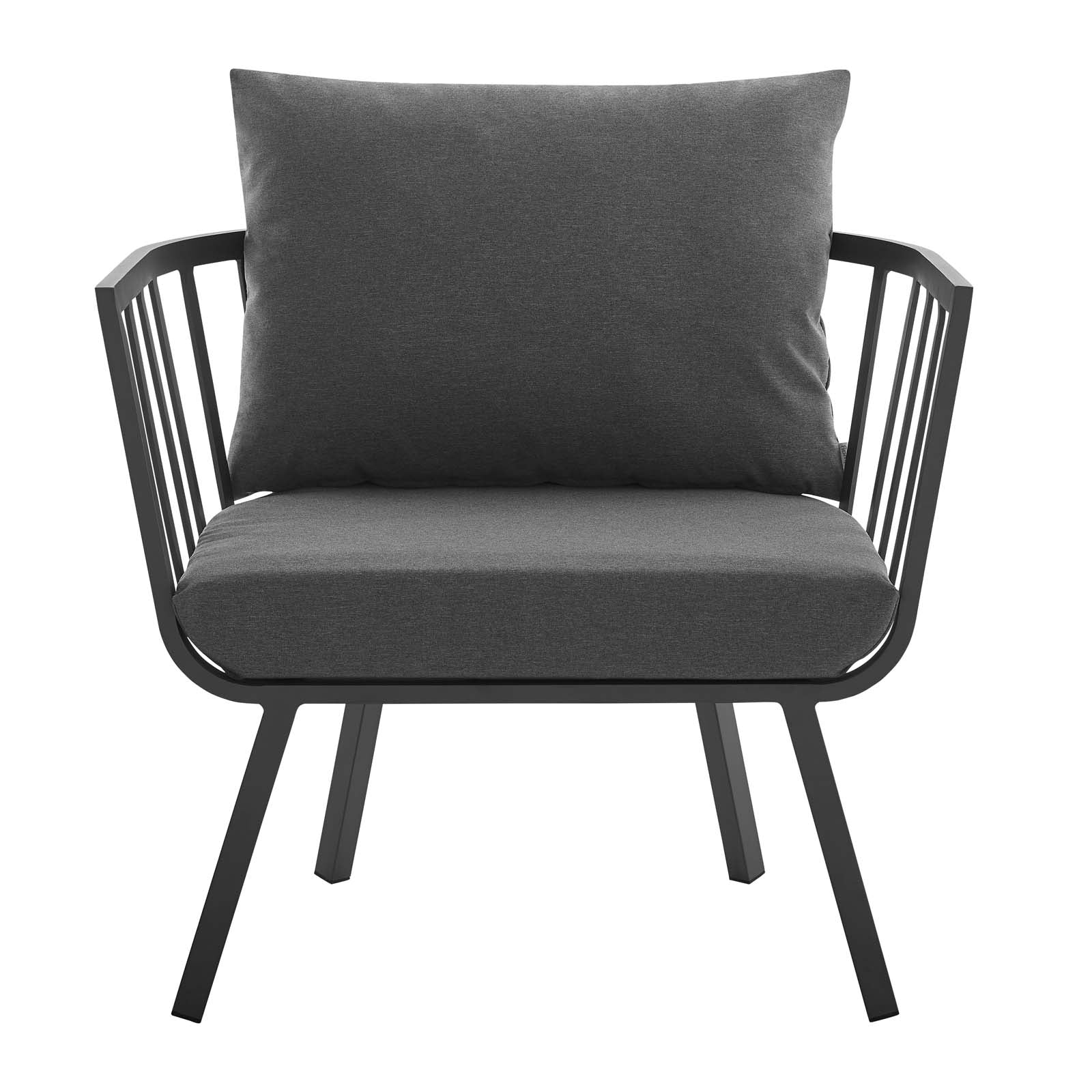 Modway Outdoor Conversation Sets - Riverside 5 Piece Outdoor Patio Set Gray and Charcoal