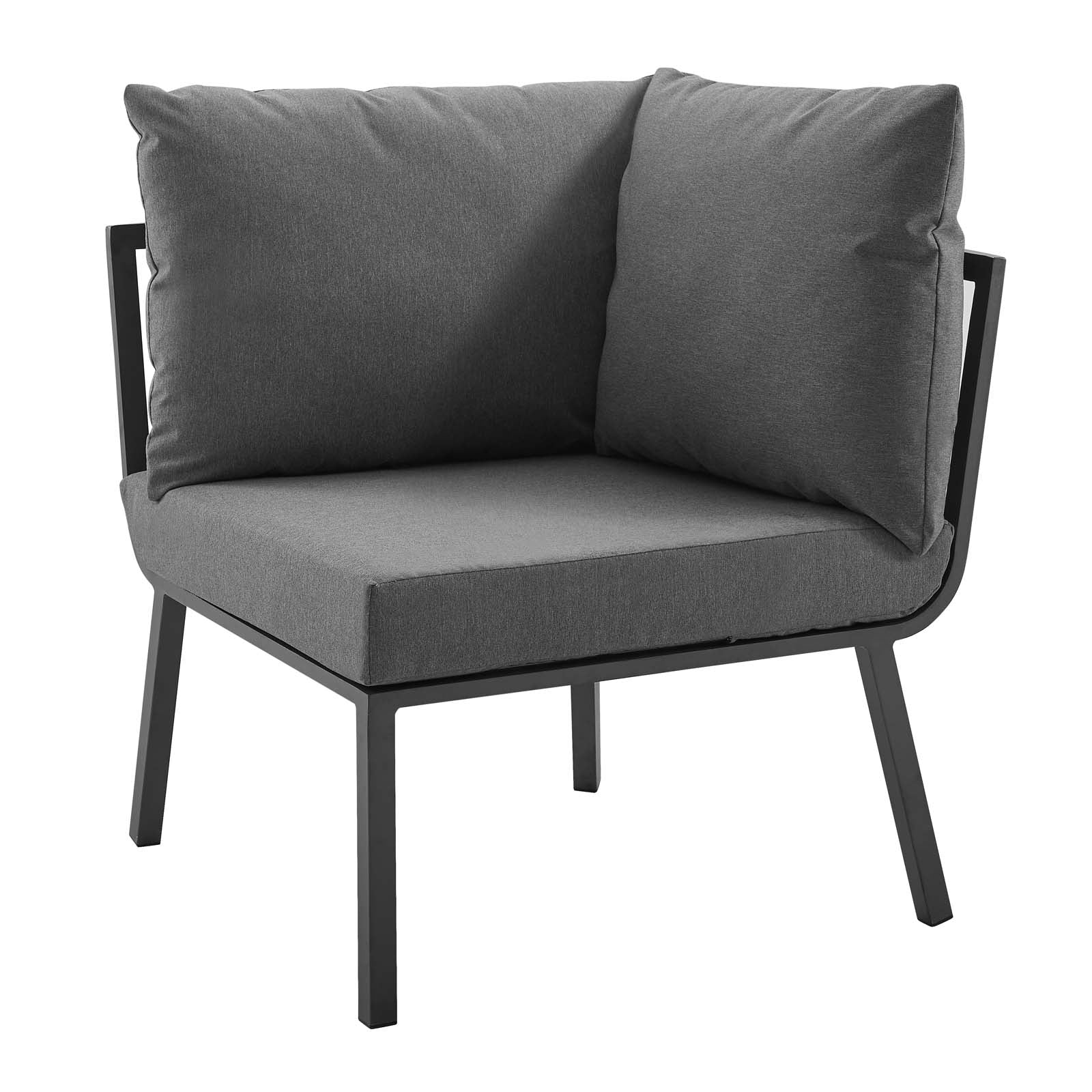 Modway Outdoor Conversation Sets - Riverside 5 Piece Outdoor Patio Set Gray and Charcoal