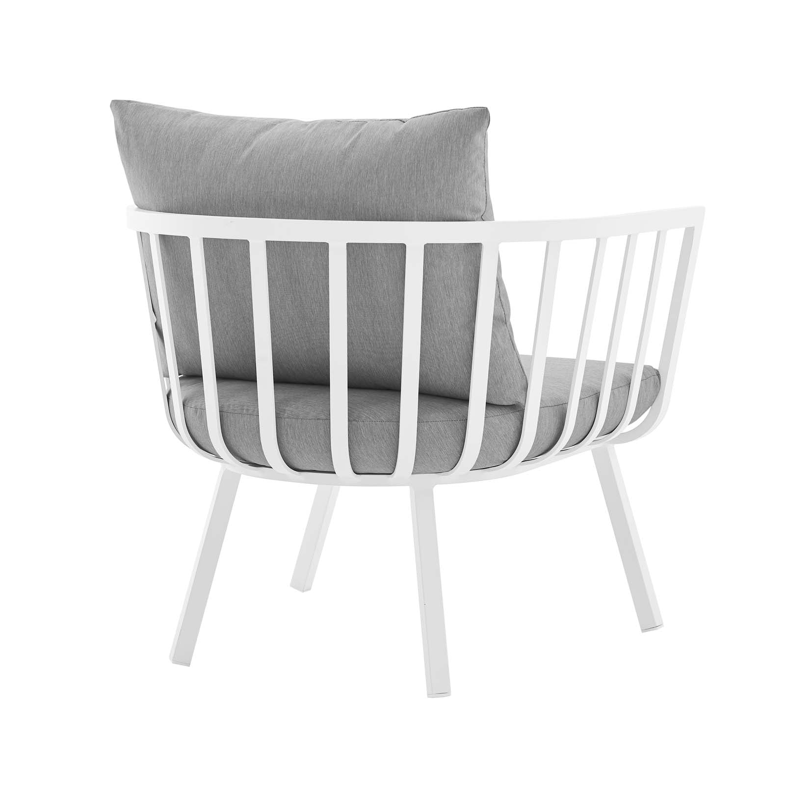 Modway Outdoor Conversation Sets - Riverside 5 Piece Outdoor 116" W Patio Aluminum Set White Gray