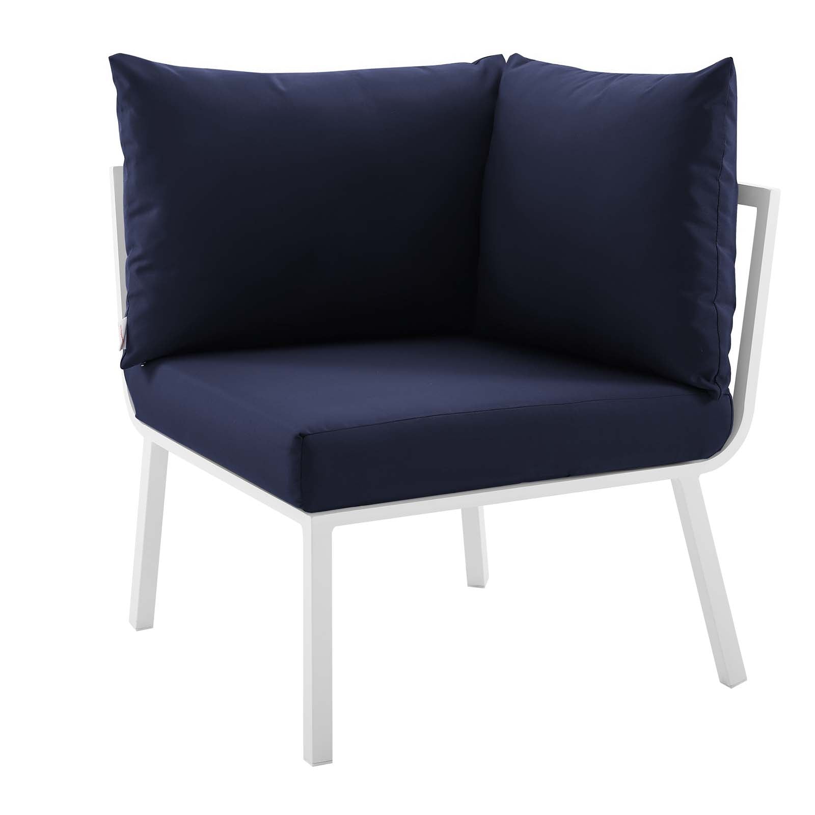 Modway Outdoor Conversation Sets - Riverside 5 Piece Outdoor Patio Set White Navy