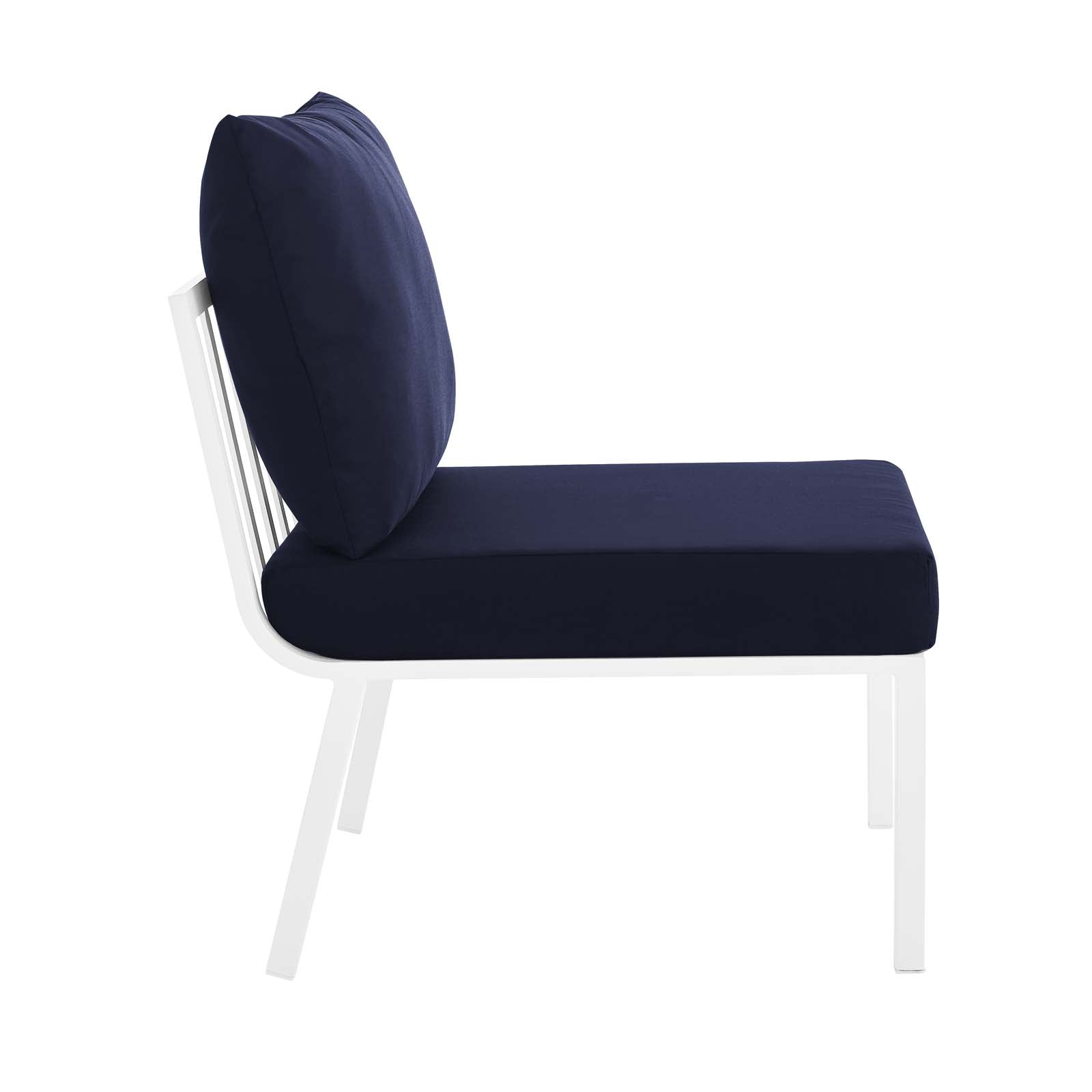 Modway Outdoor Conversation Sets - Riverside 5 Piece Outdoor Patio Set White Navy
