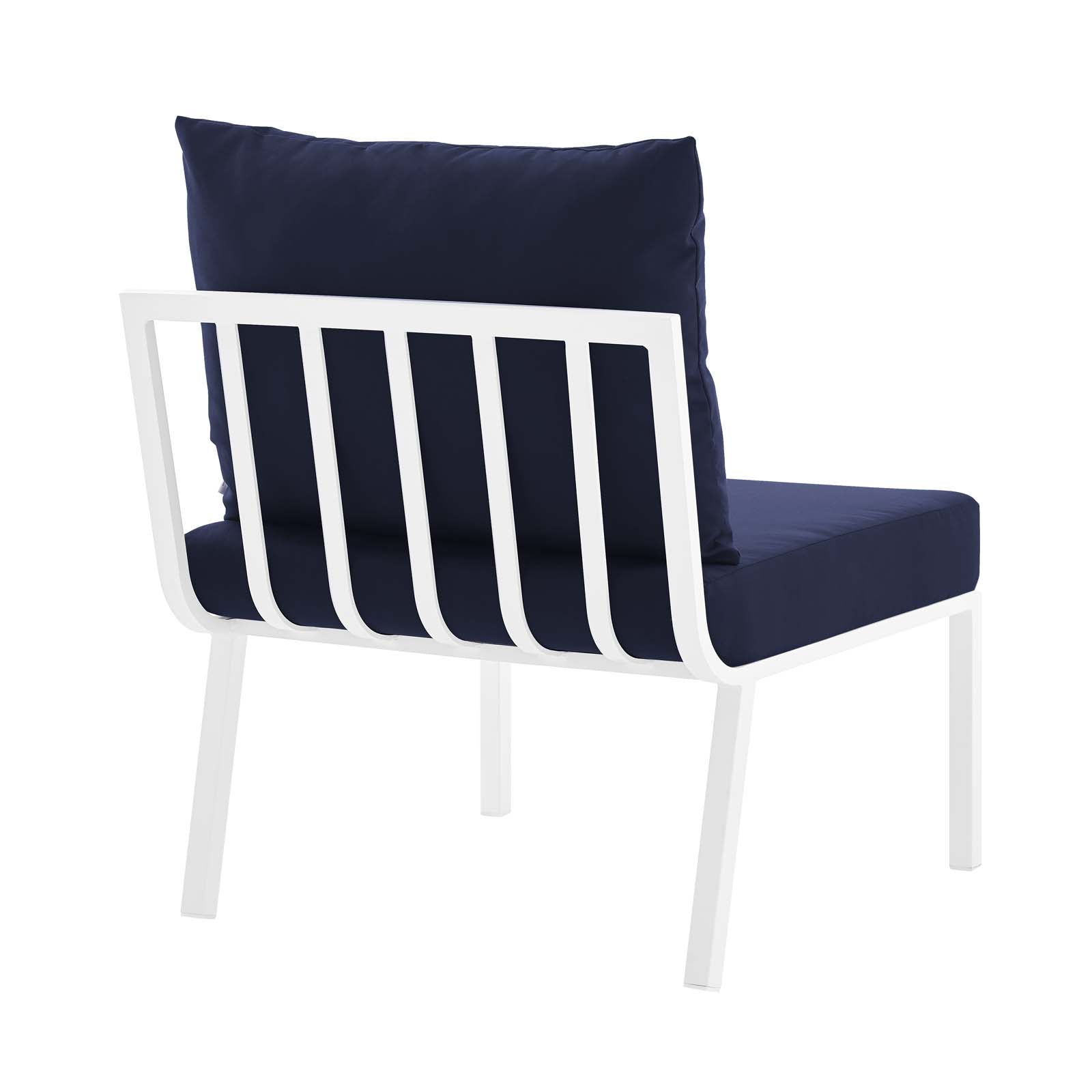 Modway Outdoor Conversation Sets - Riverside 5 Piece Outdoor Patio Set White Navy