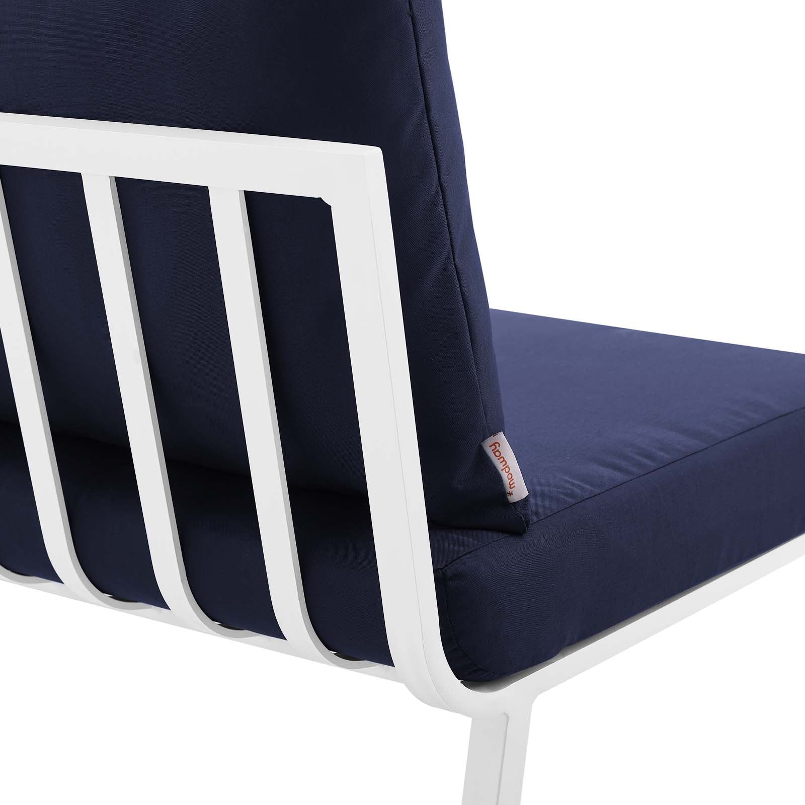 Modway Outdoor Conversation Sets - Riverside 5 Piece Outdoor Patio Set White Navy