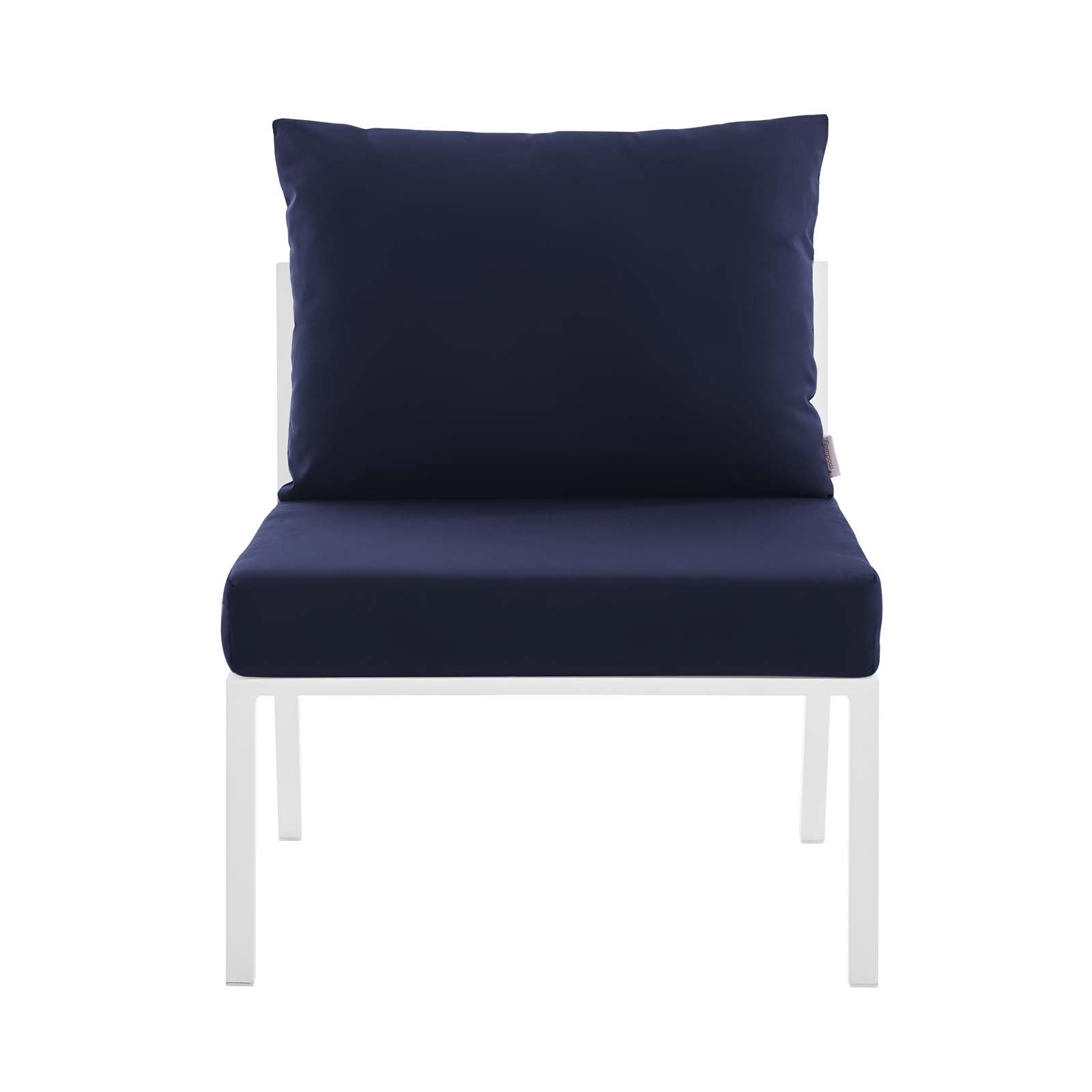 Modway Outdoor Conversation Sets - Riverside 5 Piece Outdoor Patio Set White Navy