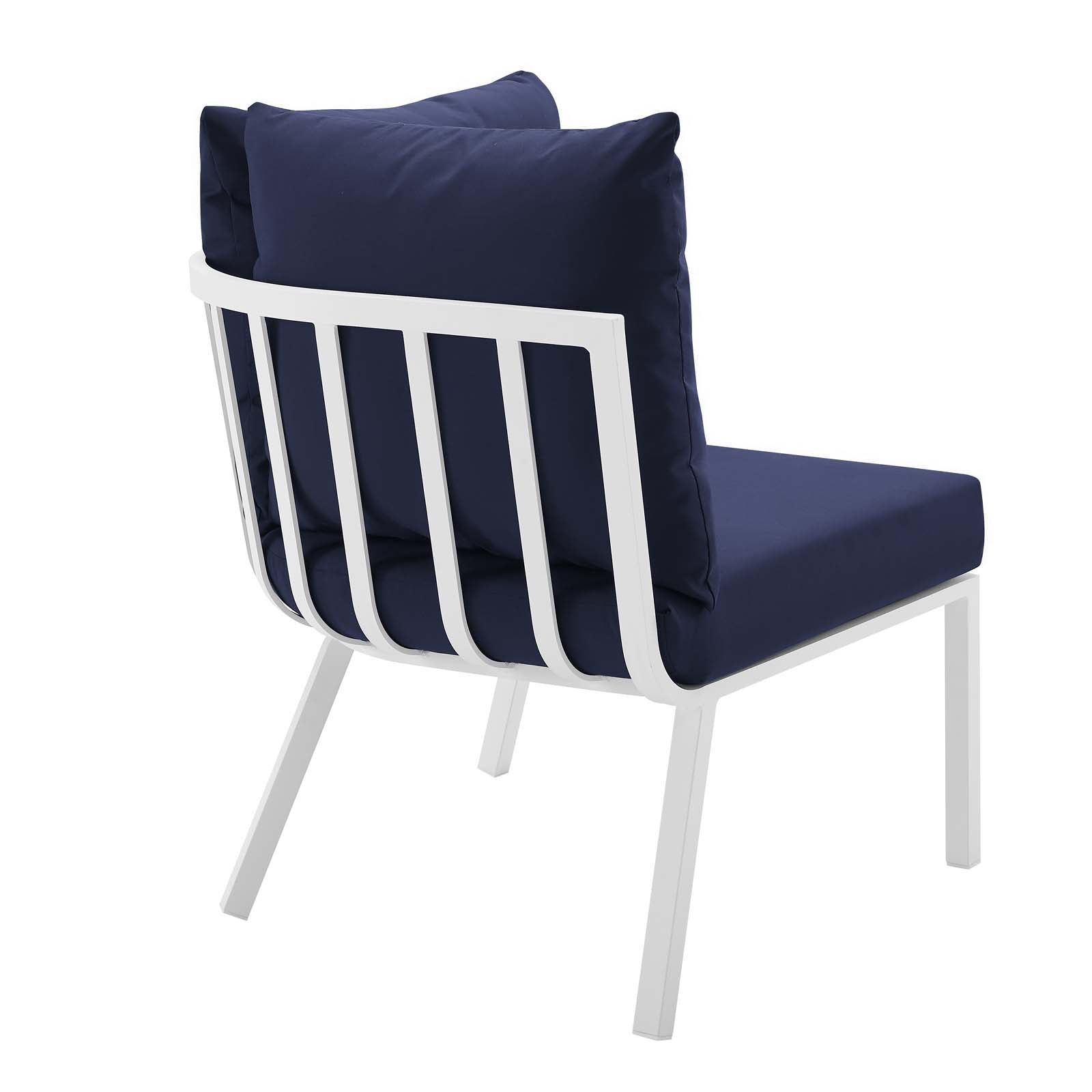 Modway Outdoor Conversation Sets - Riverside 5 Piece Outdoor Patio Set White Navy