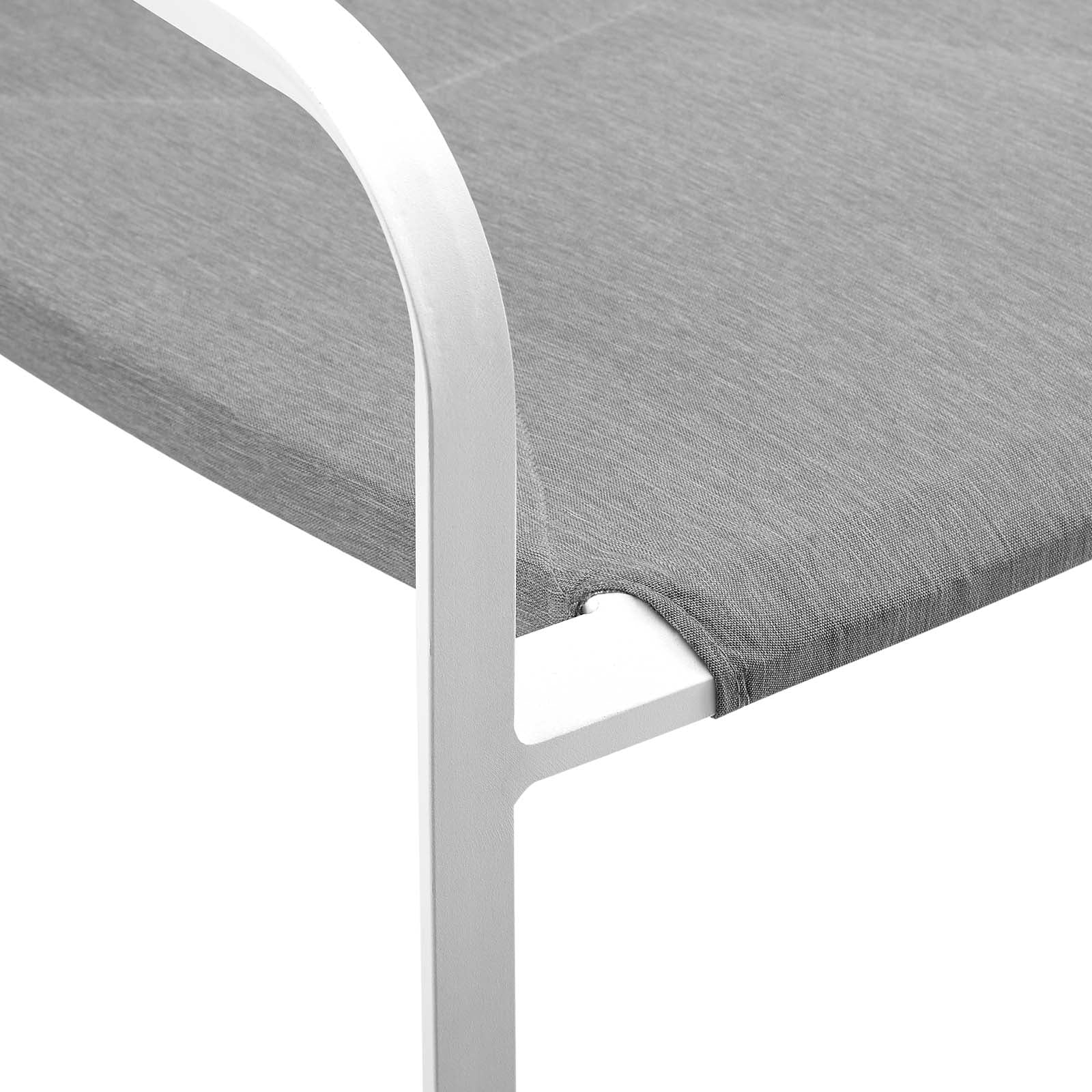 Modway Outdoor Dining Sets - Raleigh 5 Piece Outdoor Patio Aluminum Dining Set White Gray