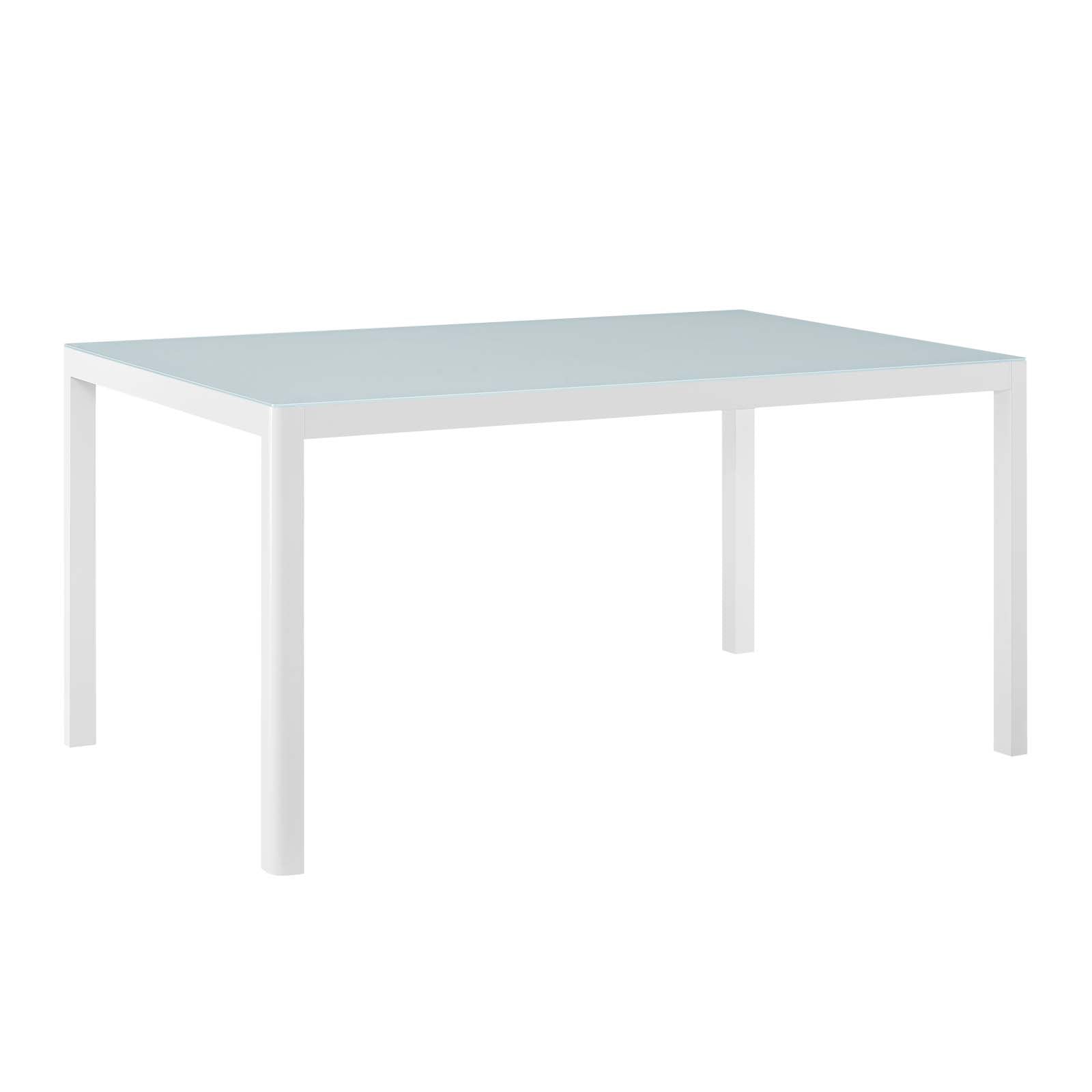 Modway Outdoor Dining Sets - Raleigh 5 Piece Outdoor Patio Aluminum Dining Set White Gray