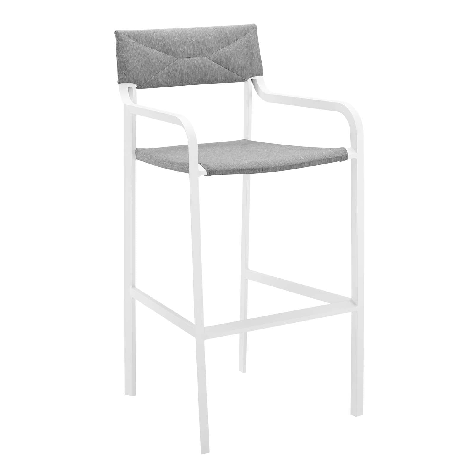 Modway Outdoor Dining Sets - Raleigh 3 Piece Outdoor Patio Aluminum Bar Set White Gray