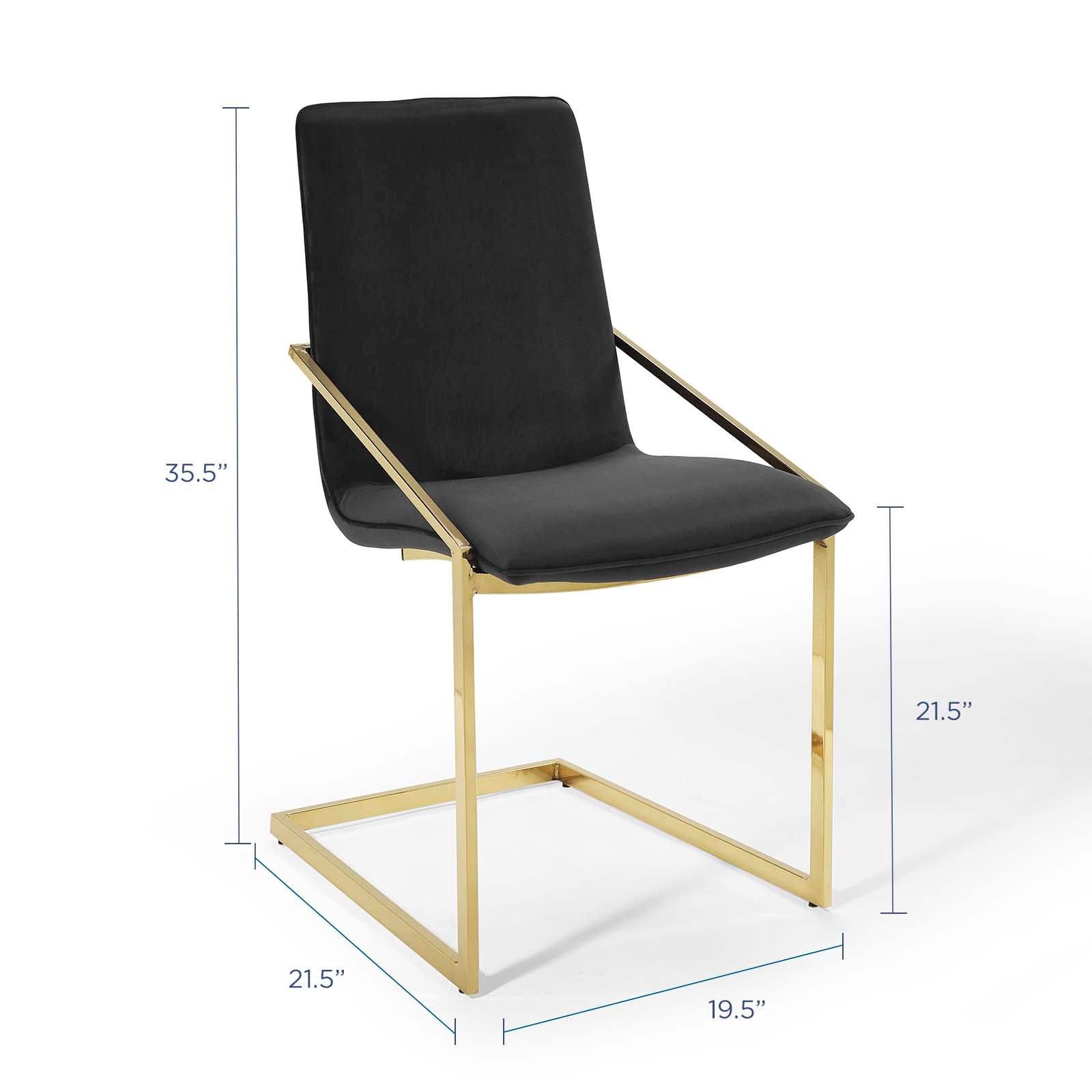 Modway Dining Chairs - Pitch Performance Velvet Dining Armchair Gold Black