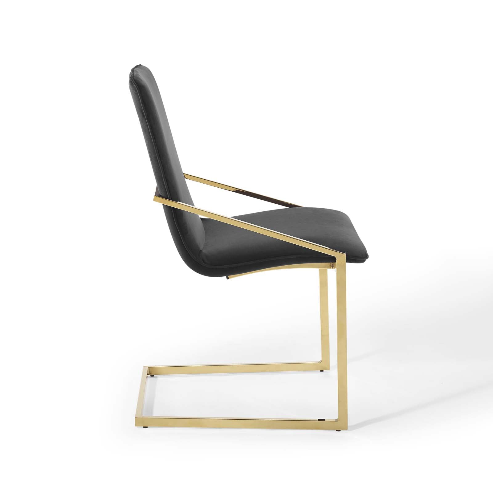 Modway Dining Chairs - Pitch Performance Velvet Dining Armchair Gold Black