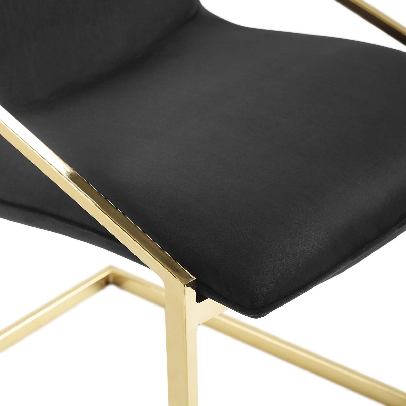 Modway Dining Chairs - Pitch Performance Velvet Dining Armchair Gold Black