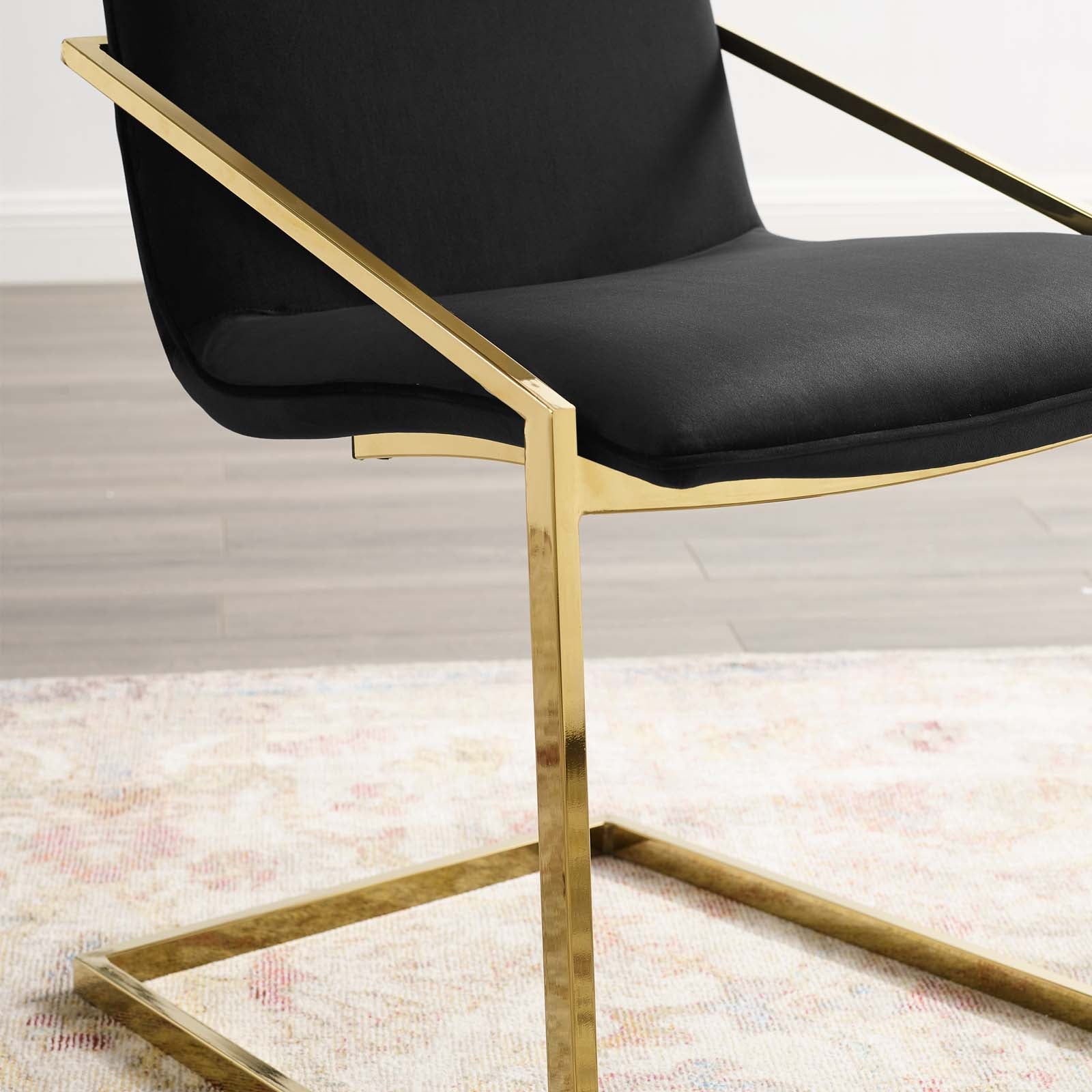 Modway Dining Chairs - Pitch Performance Velvet Dining Armchair Gold Black