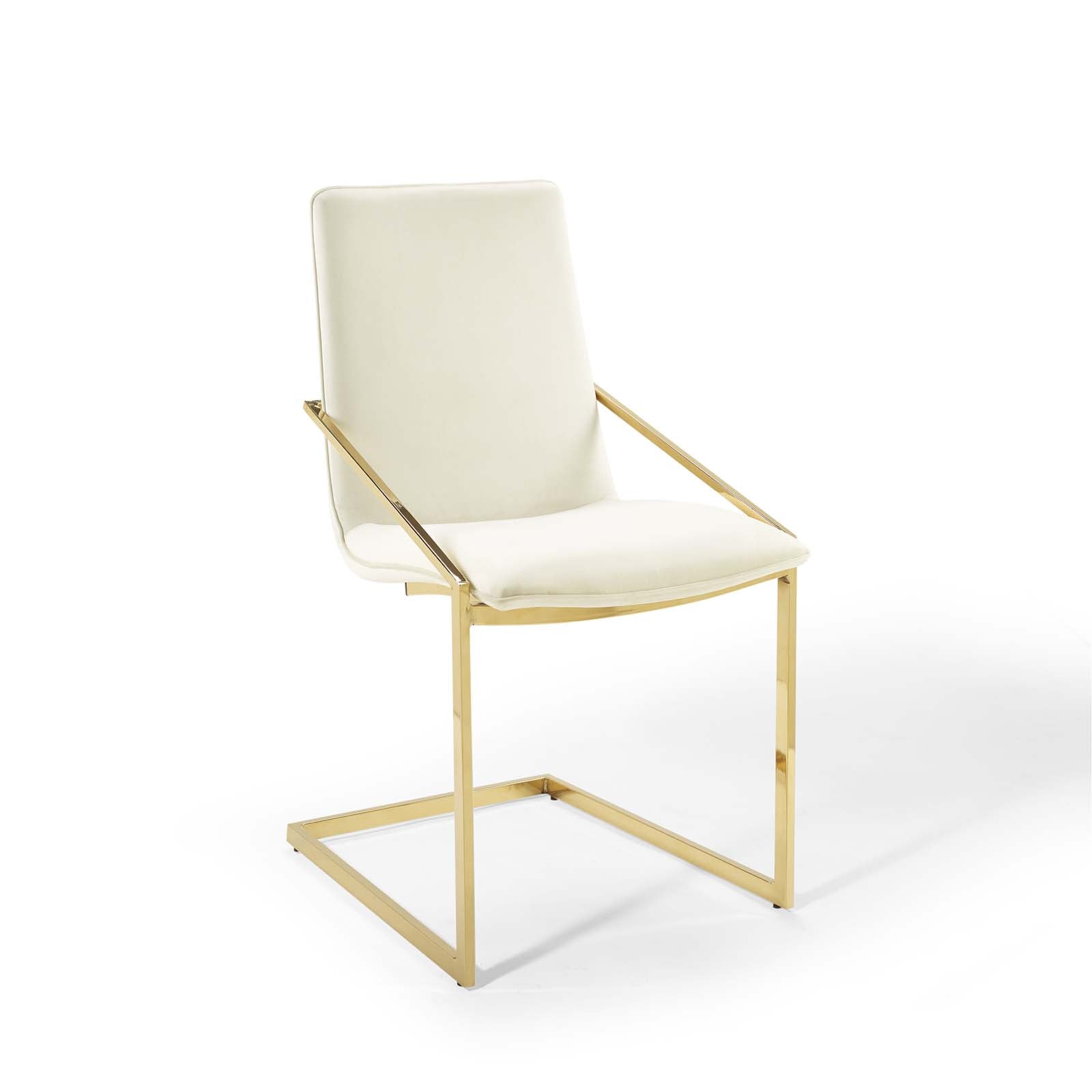 Modway Dining Chairs - Pitch Performance Velvet Dining Armchair Gold Ivory
