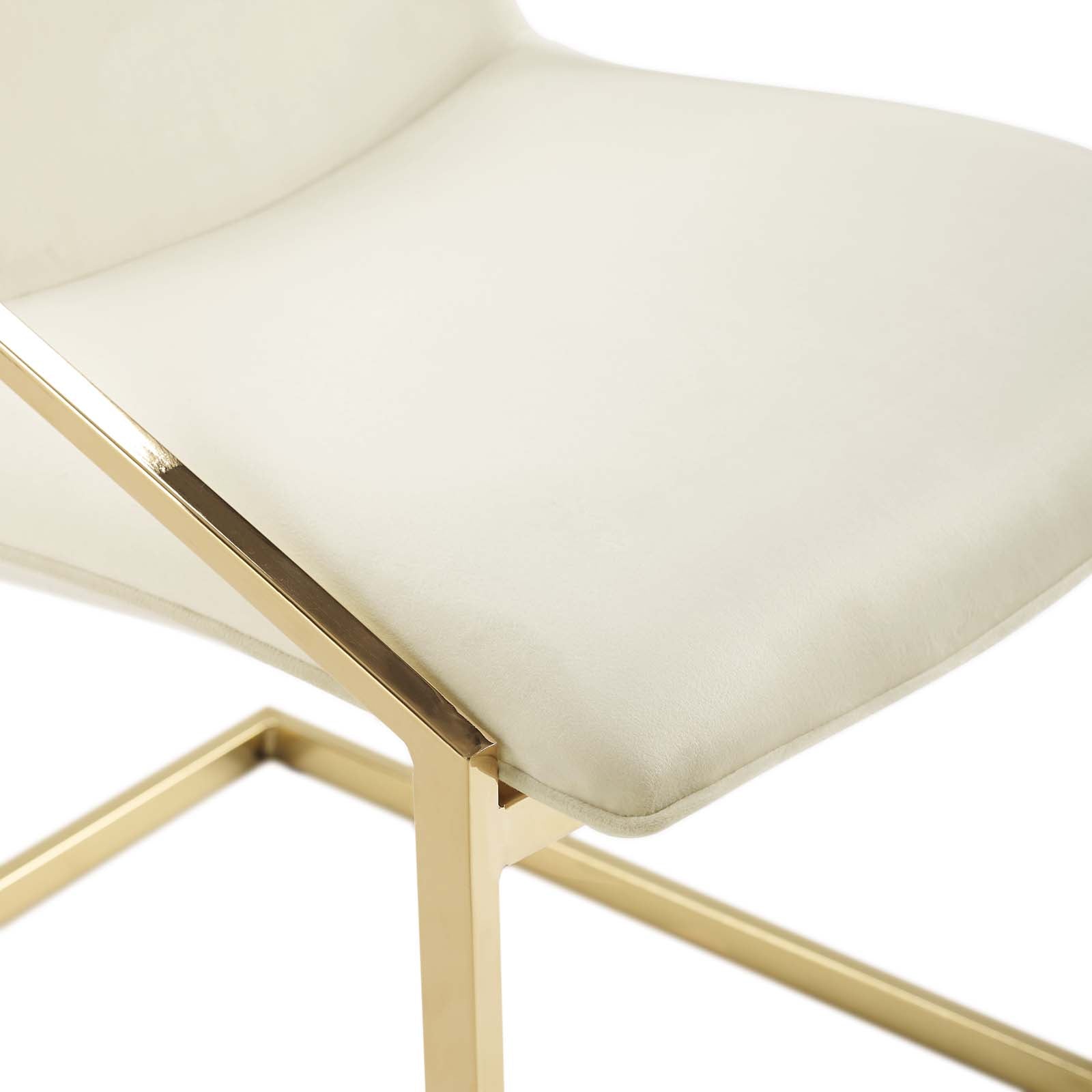 Modway Dining Chairs - Pitch Performance Velvet Dining Armchair Gold Ivory