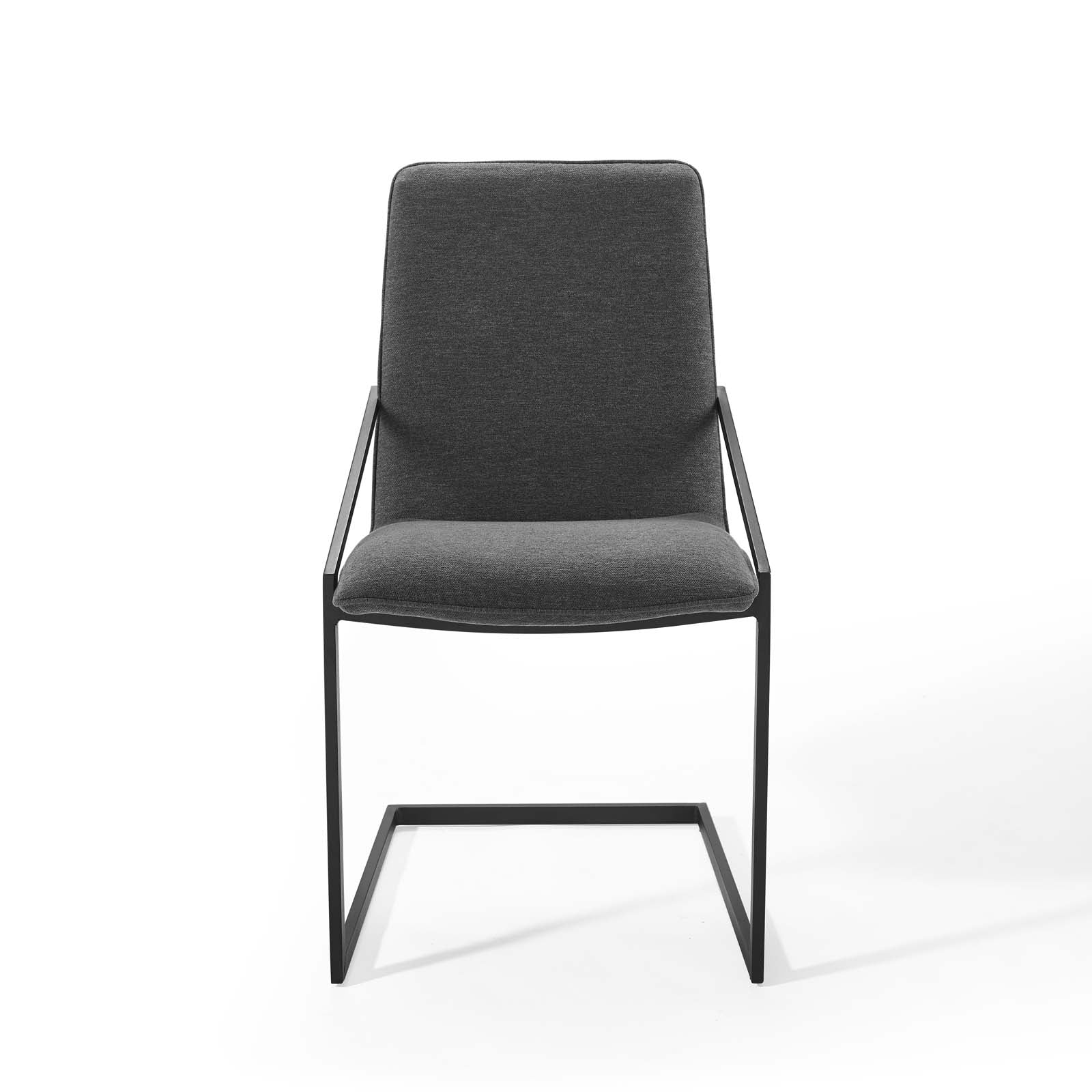 Modway Dining Chairs - Pitch Upholstered Fabric Dining Armchair Black Charcoal