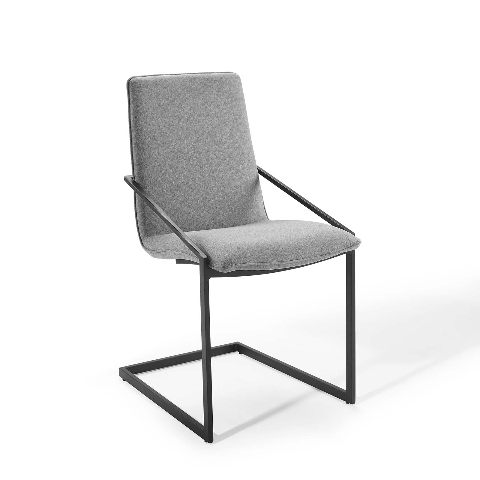 Modway Dining Chairs - Pitch Upholstered Fabric Dining Armchair Black Light Gray