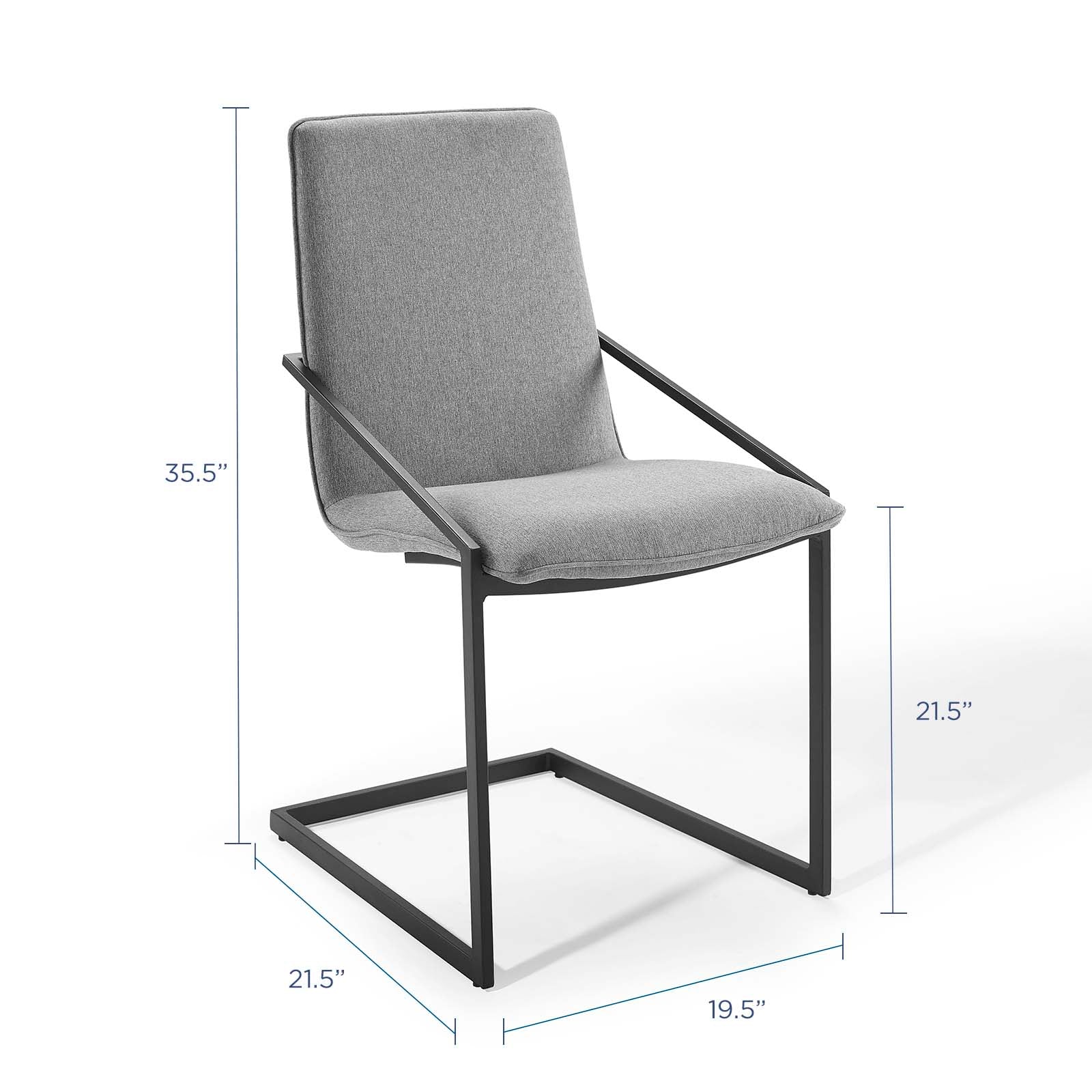 Modway Dining Chairs - Pitch Upholstered Fabric Dining Armchair Black Light Gray