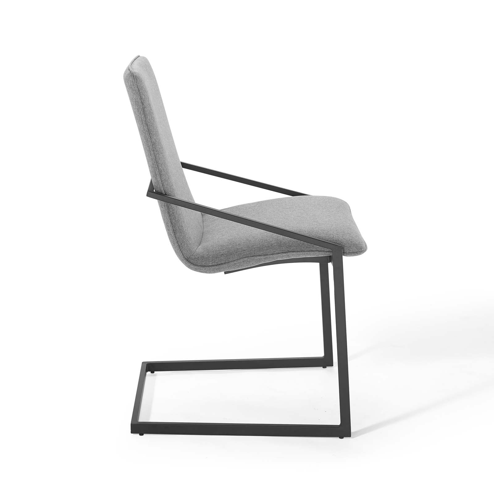 Modway Dining Chairs - Pitch Upholstered Fabric Dining Armchair Black Light Gray