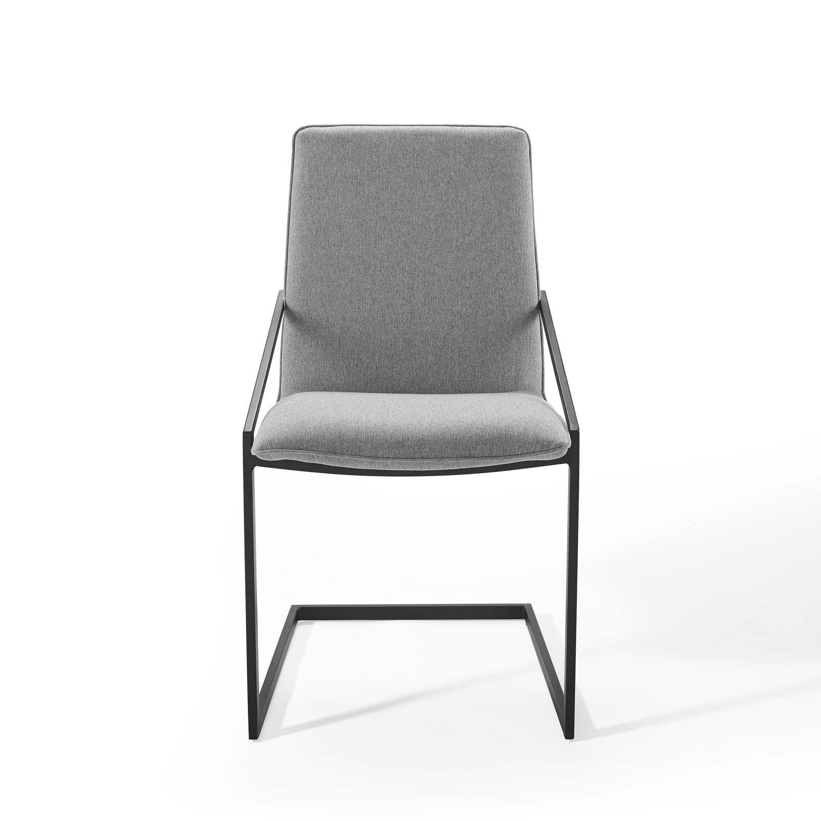 Modway Dining Chairs - Pitch Upholstered Fabric Dining Armchair Black Light Gray