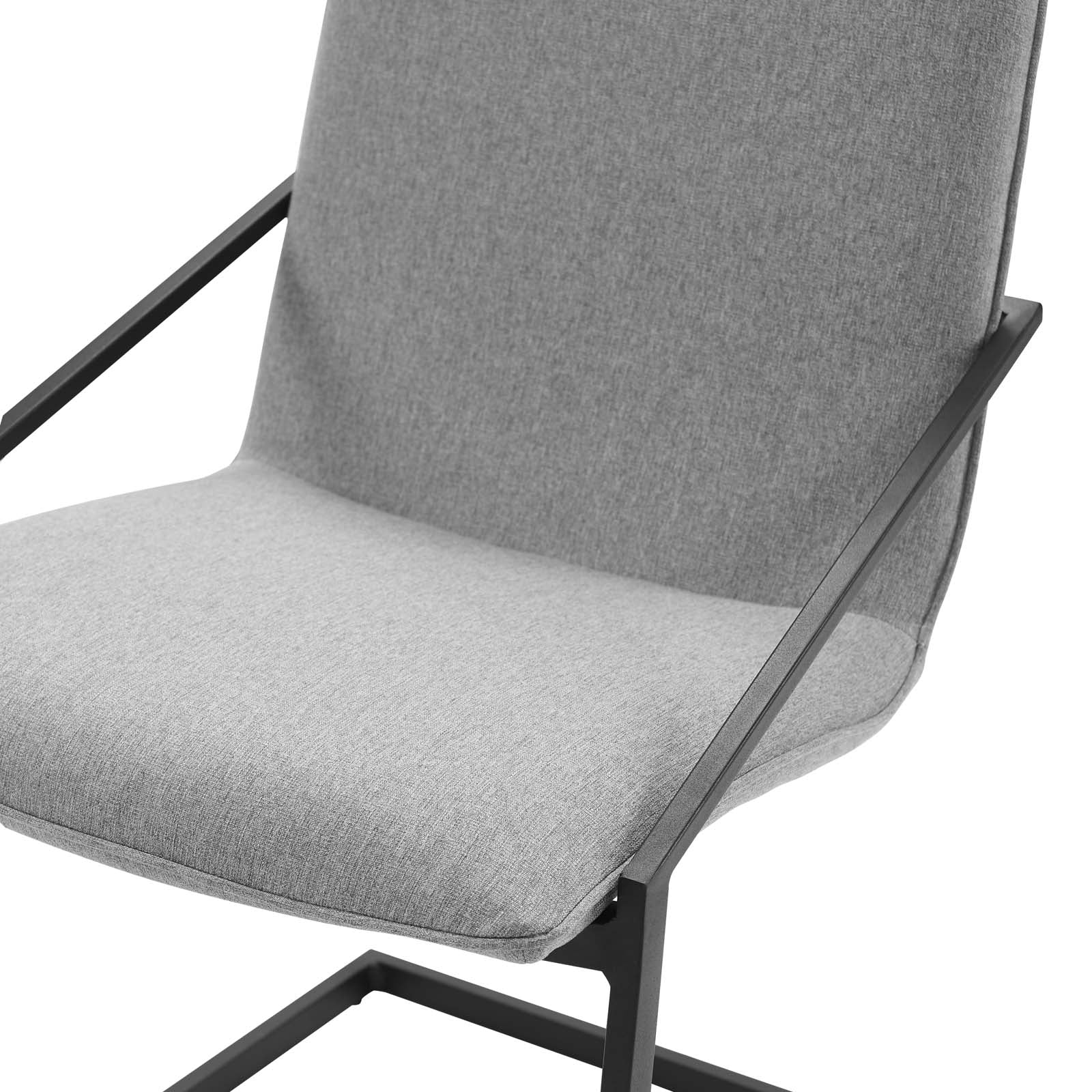 Modway Dining Chairs - Pitch Upholstered Fabric Dining Armchair Black Light Gray
