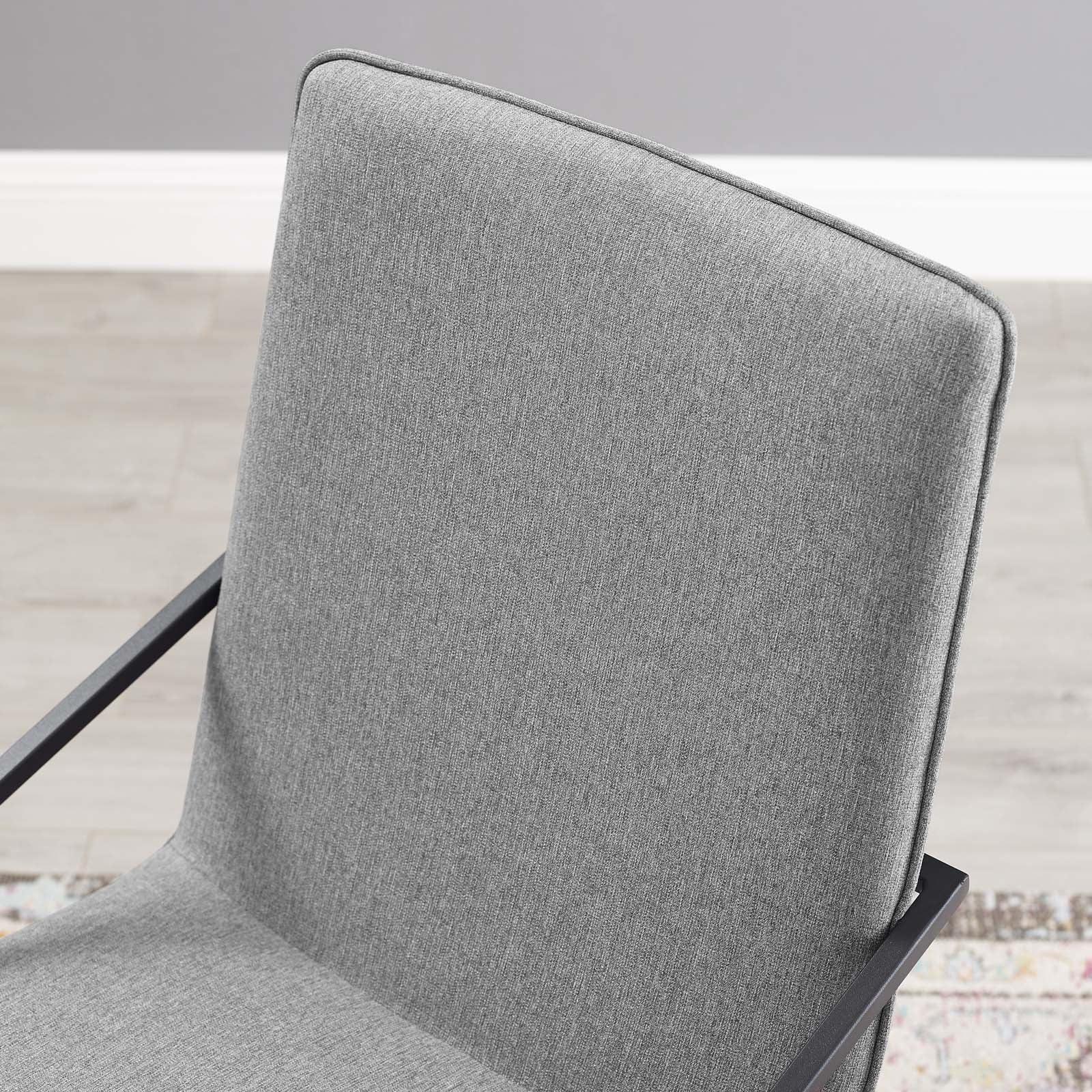 Modway Dining Chairs - Pitch Upholstered Fabric Dining Armchair Black Light Gray