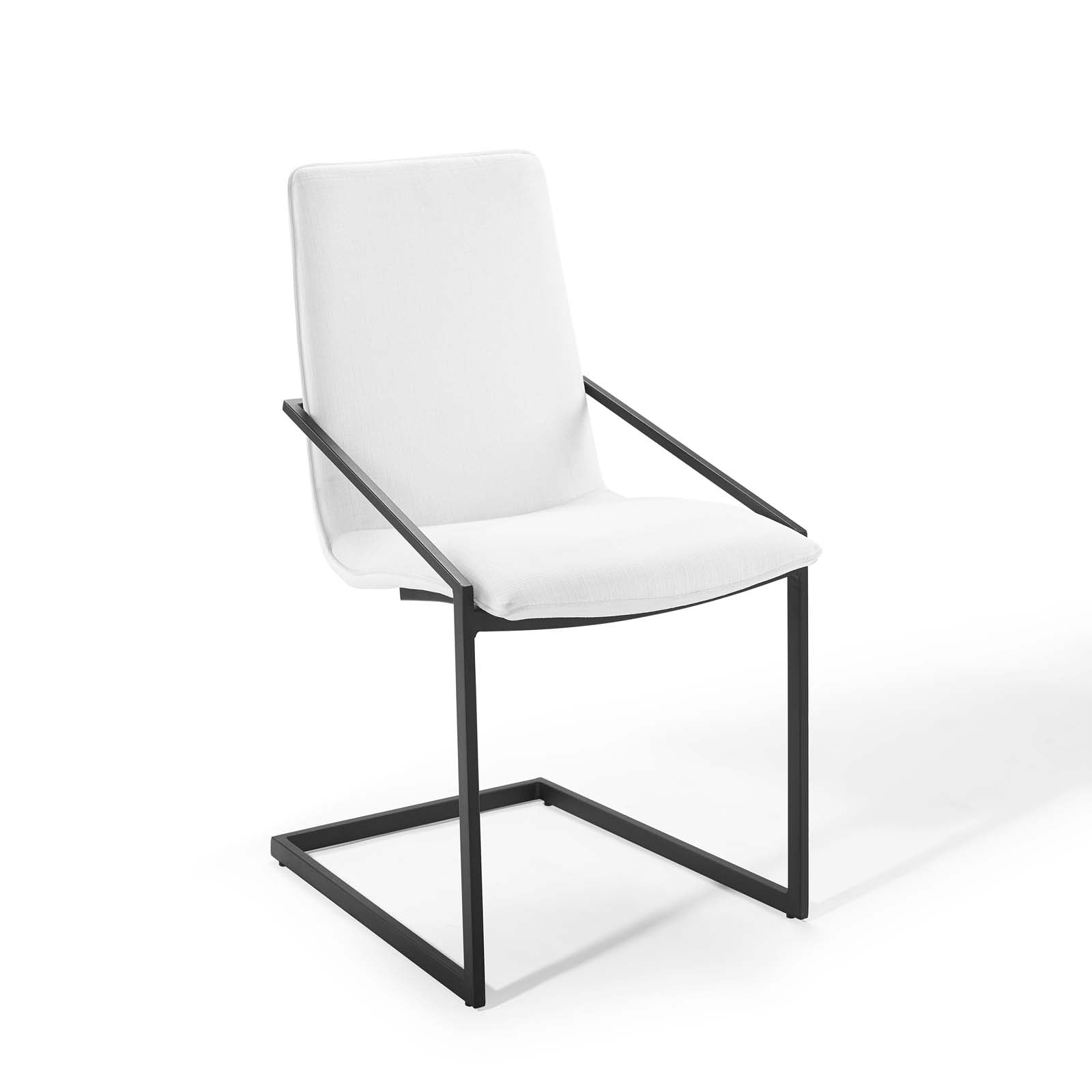 Pitch Upholstered Fabric Dining Armchair Black White