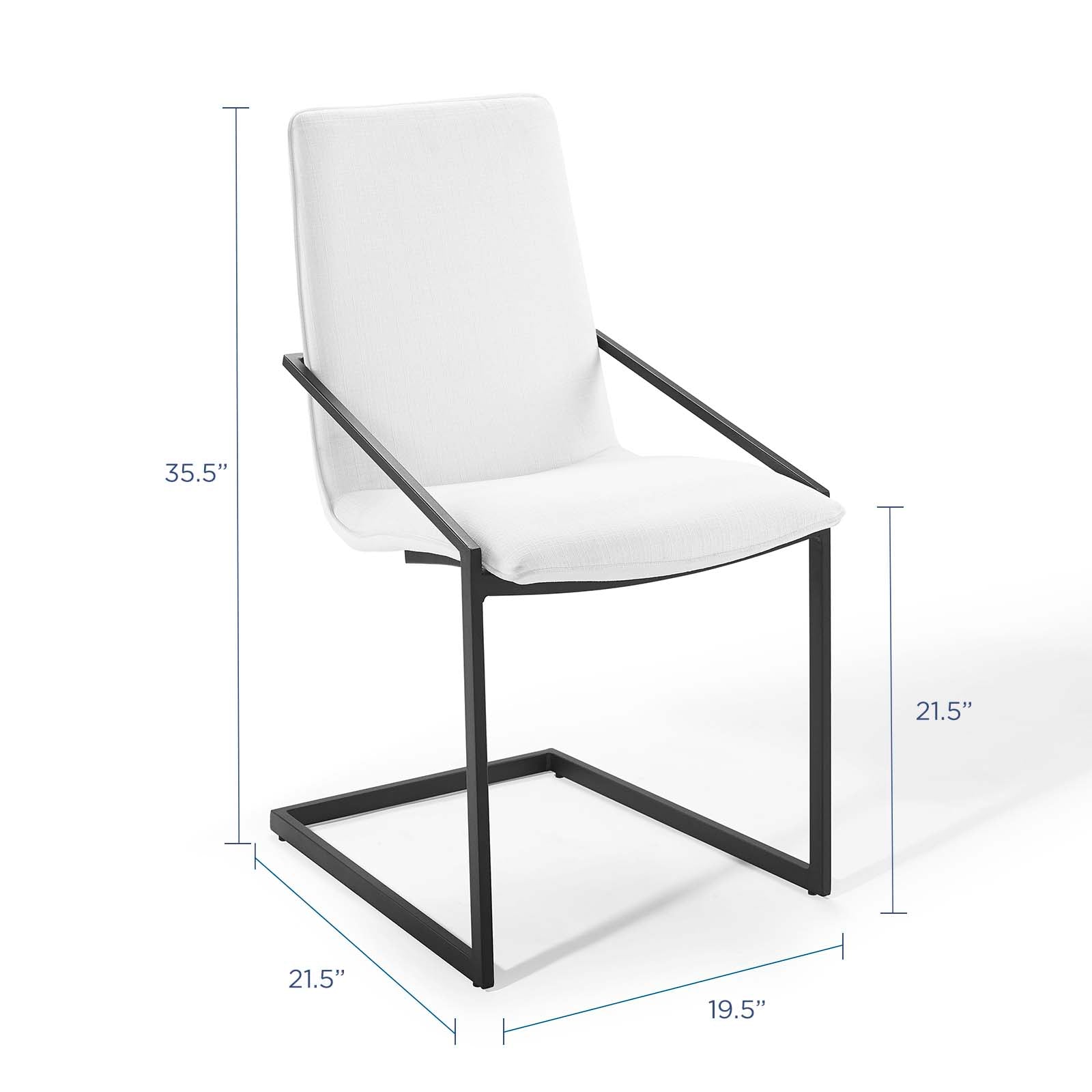 Pitch Upholstered Fabric Dining Armchair Black White