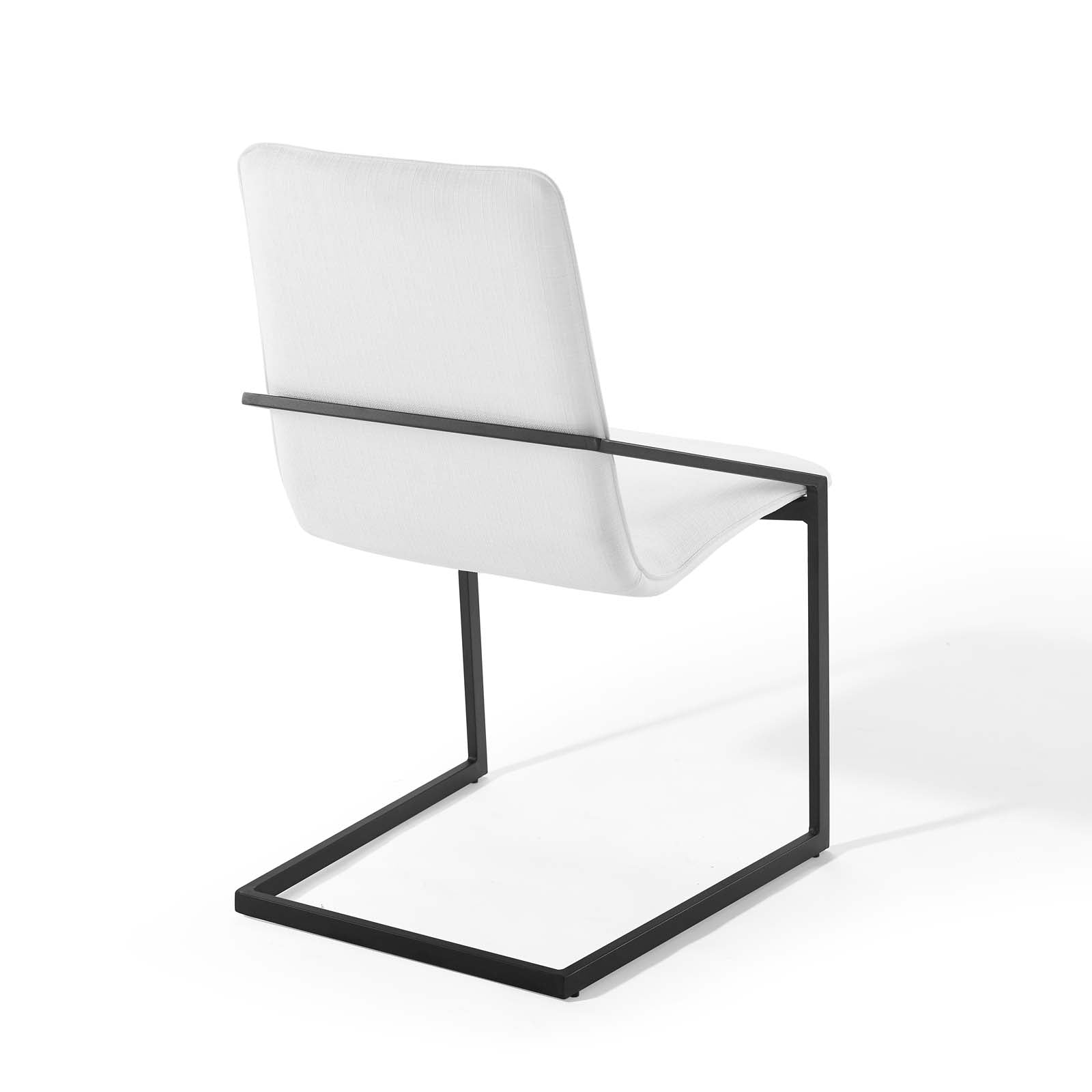 Pitch Upholstered Fabric Dining Armchair Black White
