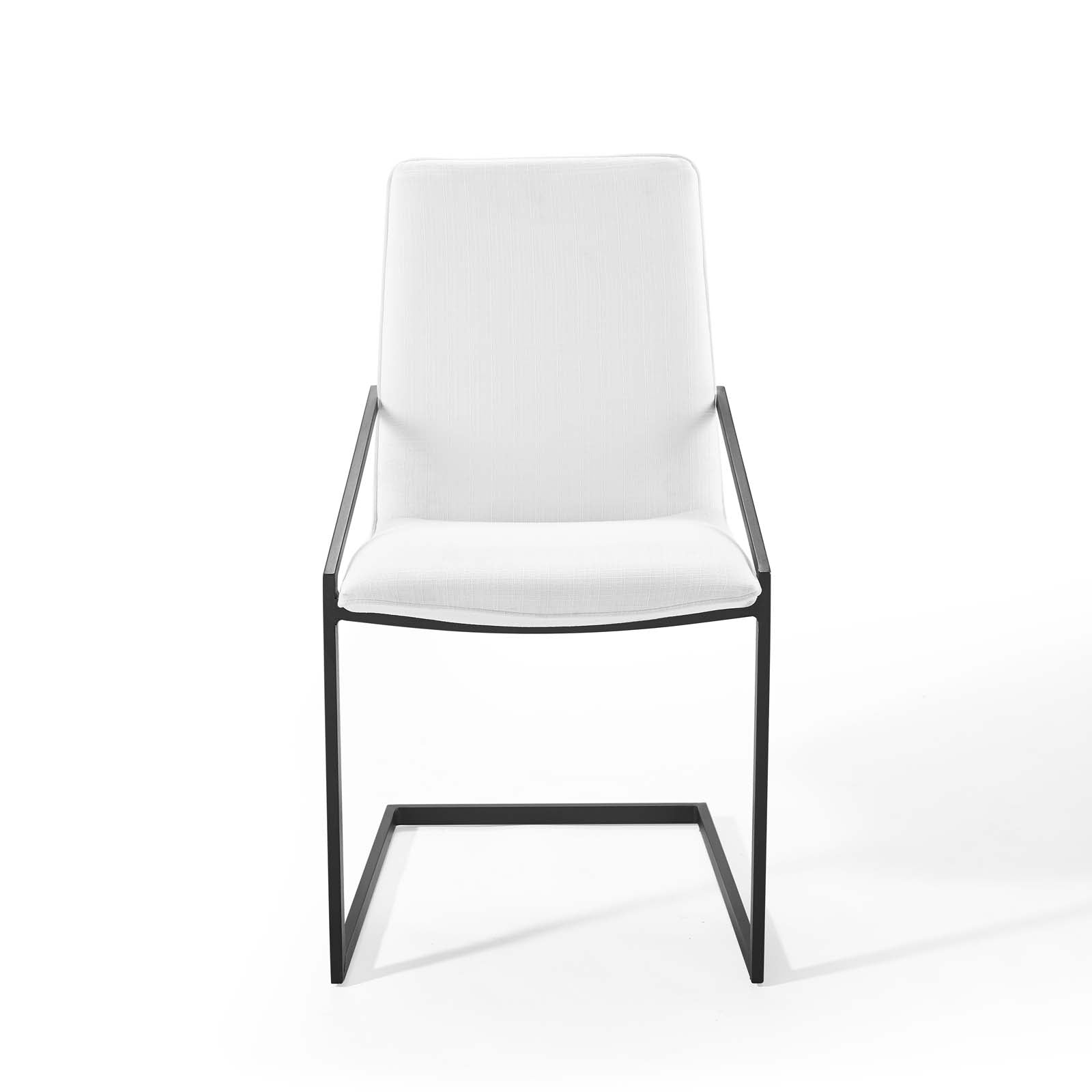 Pitch Upholstered Fabric Dining Armchair Black White