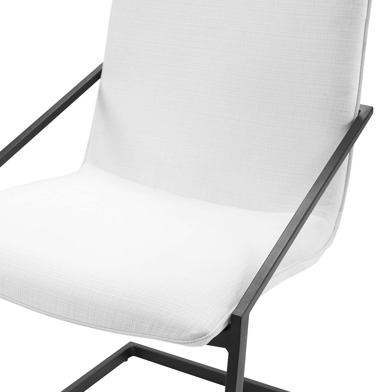 Pitch Upholstered Fabric Dining Armchair Black White
