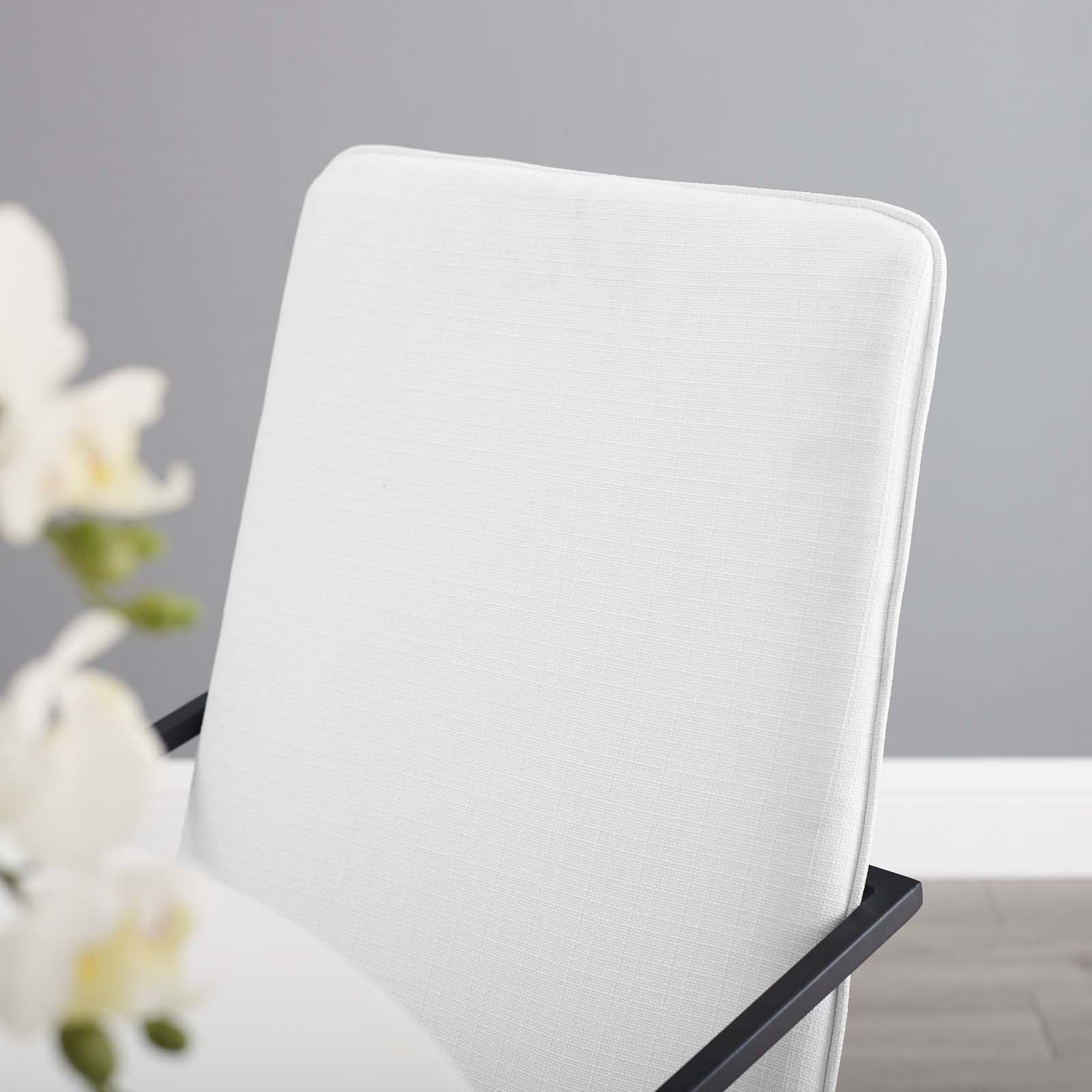 Pitch Upholstered Fabric Dining Armchair Black White