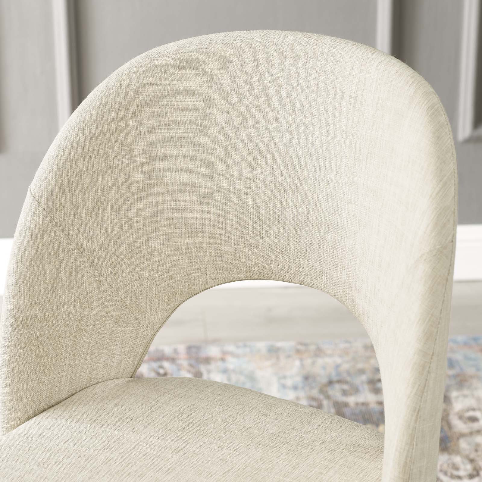 Modway Dining Chairs - Rouse Upholstered Fabric Dining Side Chair Black Beige