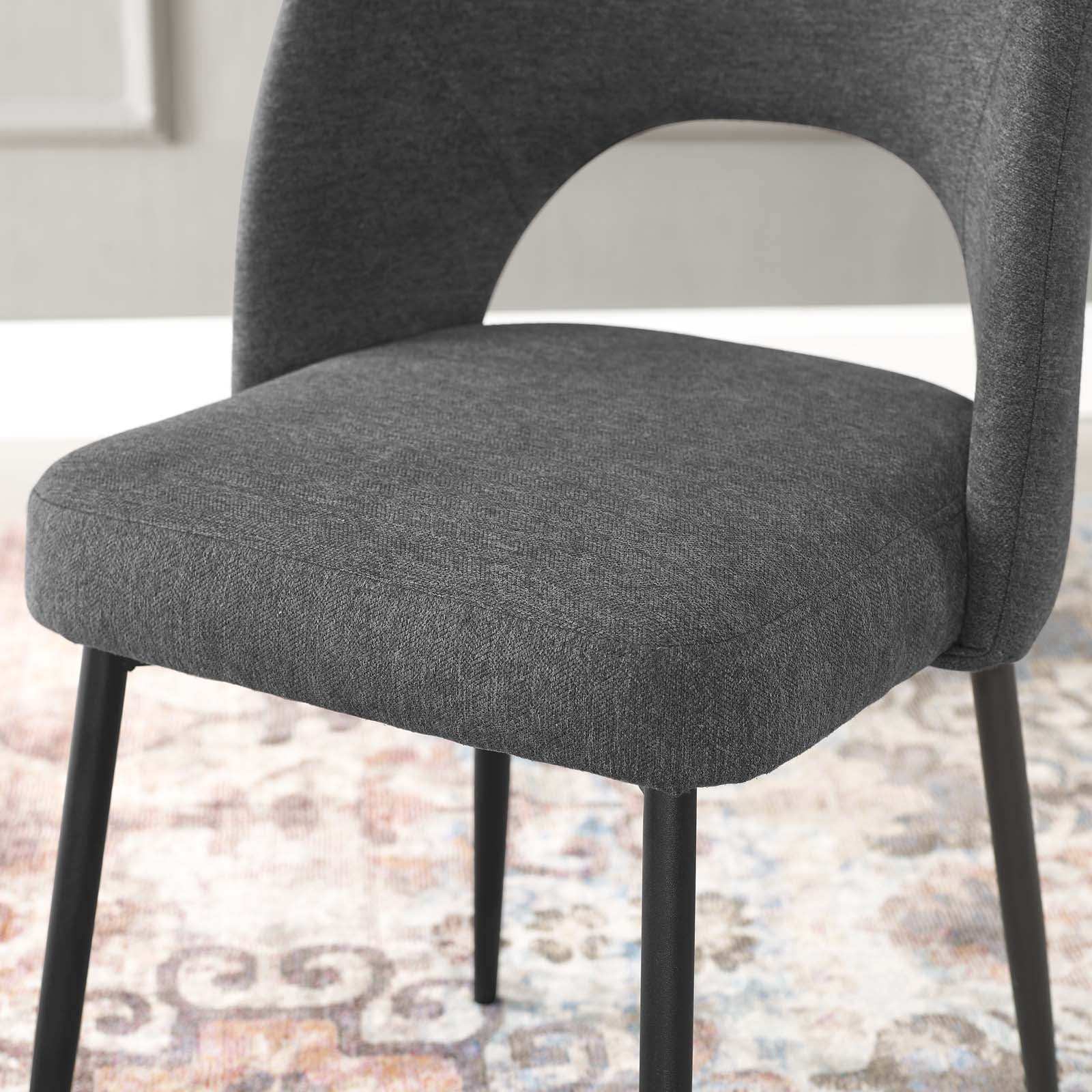 Modway Dining Chairs - Rouse Upholstered Fabric Dining Side Chair Black Charcoal