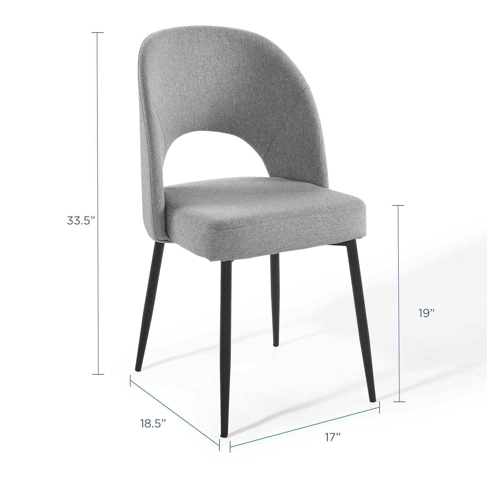 Modway Dining Chairs - Rouse Upholstered Fabric Dining Side Chair Black Light Gray