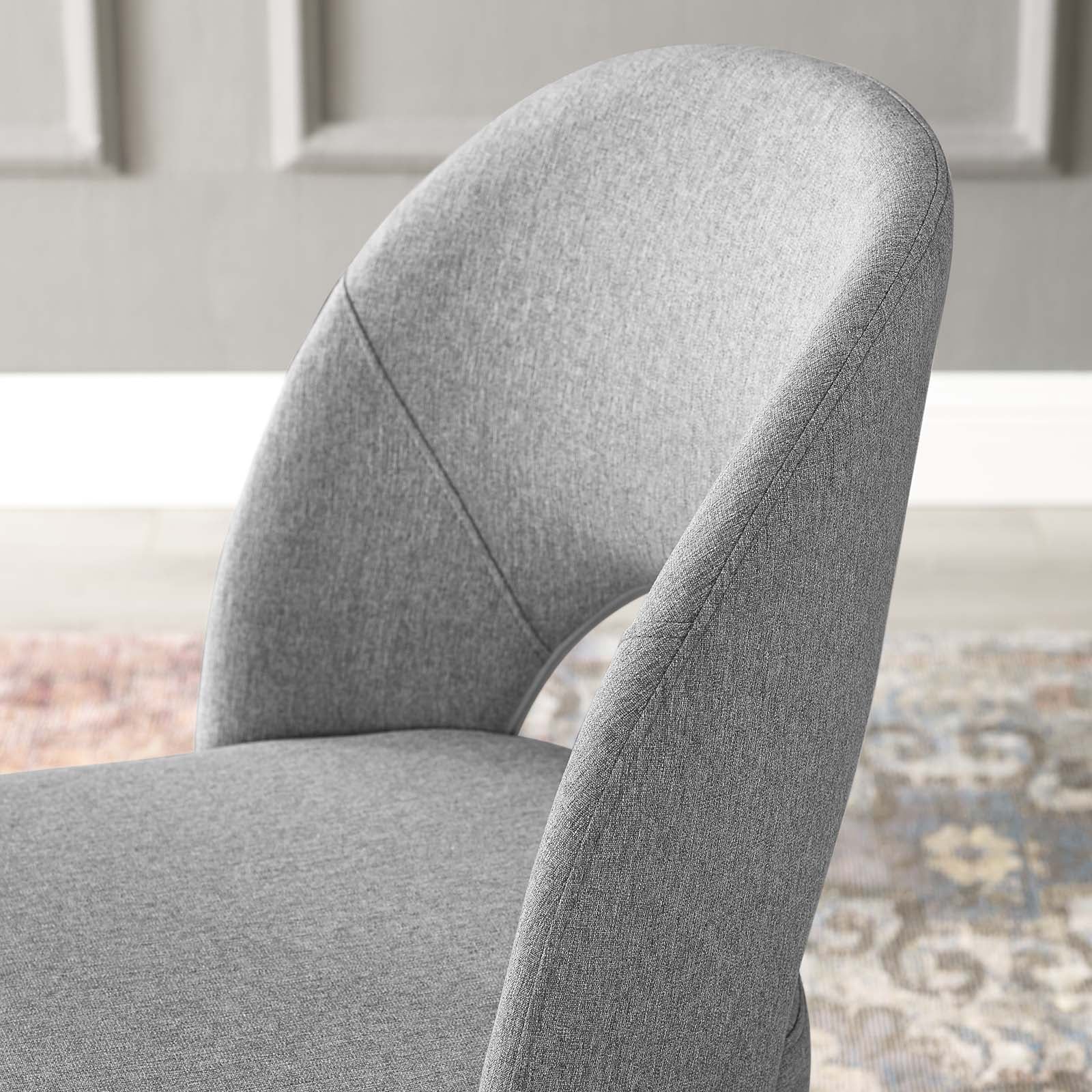 Modway Dining Chairs - Rouse Upholstered Fabric Dining Side Chair Black Light Gray