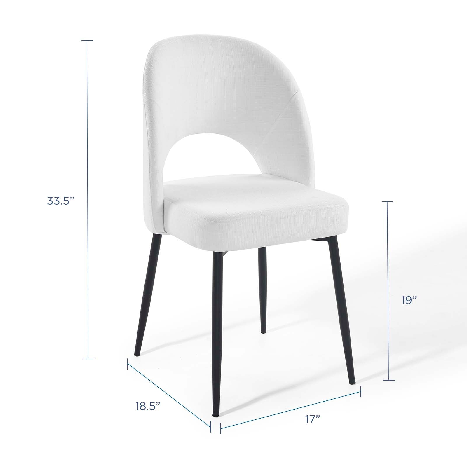 Modway Dining Chairs - Rouse Upholstered Fabric Dining Side Chair Black White