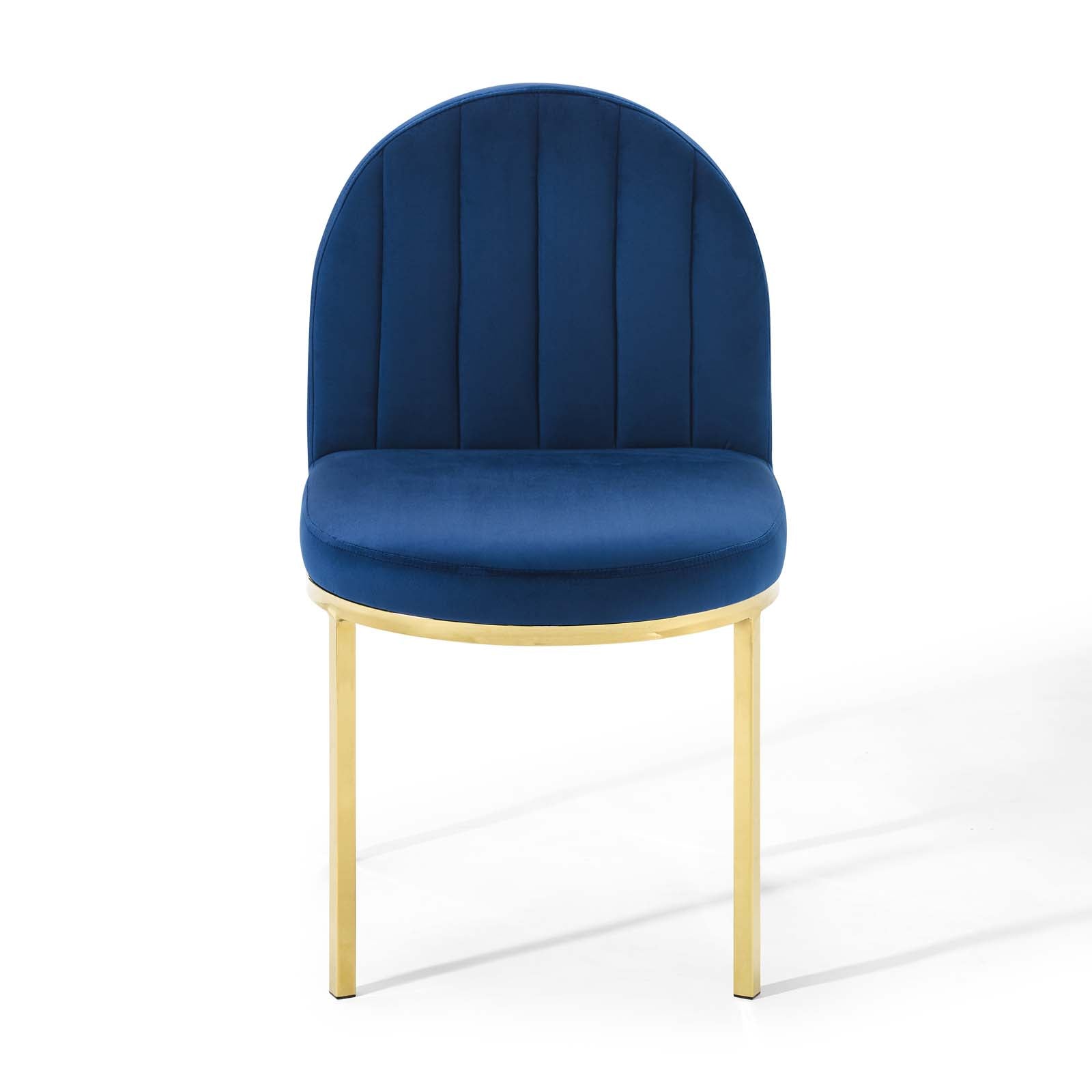 Modway Dining Chairs - Isla Channel Tufted Performance Velvet Dining Side Chair Gold Navy