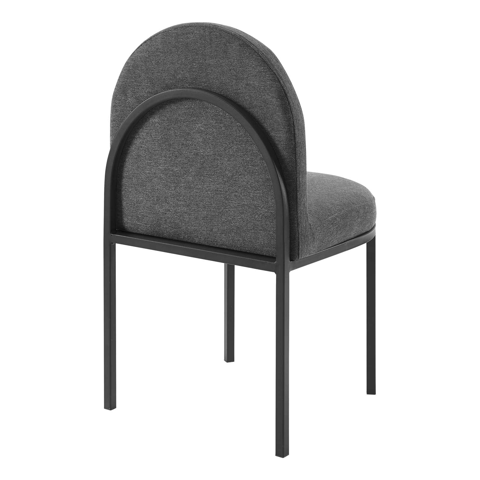Modway Dining Chairs - Isla Channel Tufted Upholstered Fabric Dining Side Chair Black Charcoal