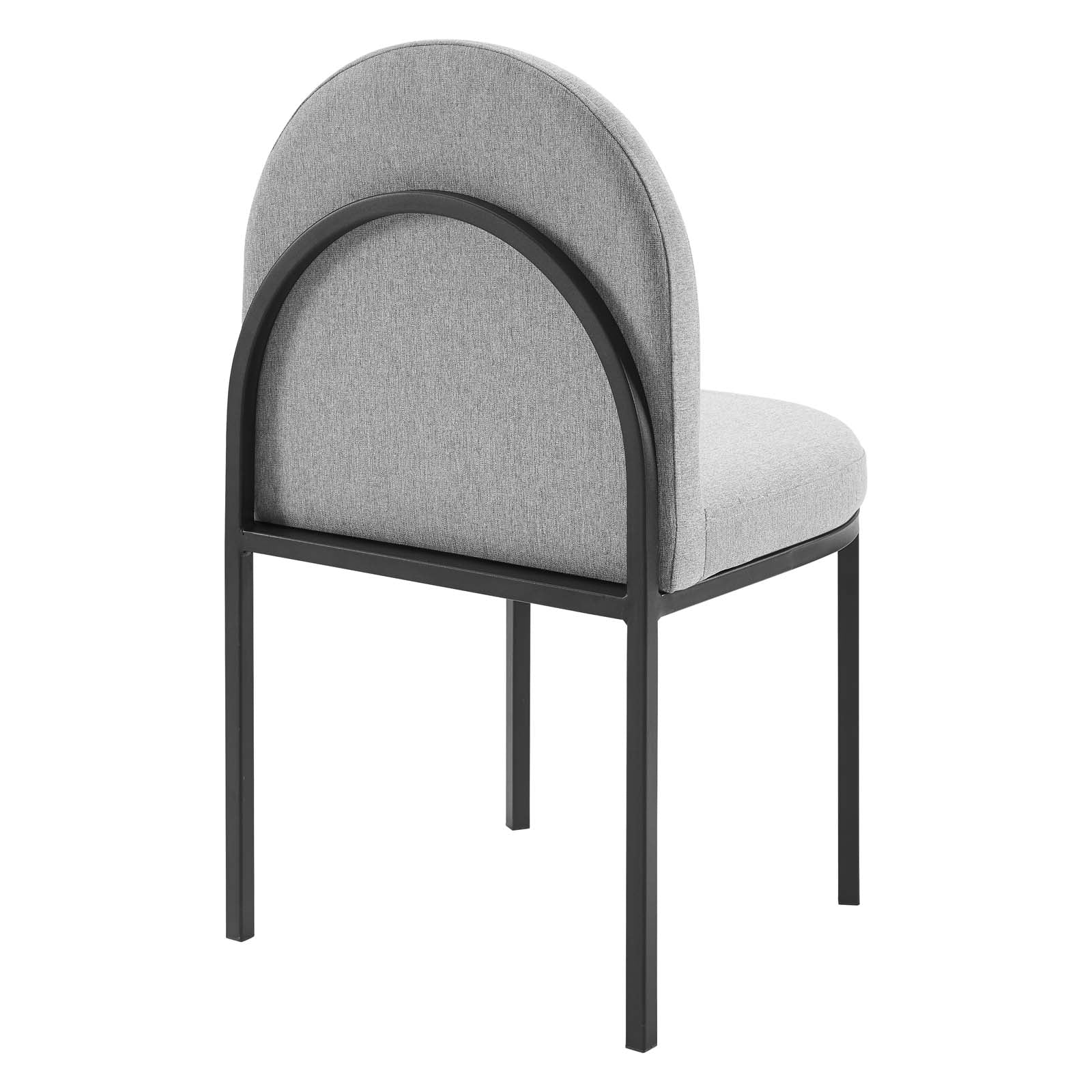Modway Dining Chairs - Isla Channel Tufted Upholstered Fabric Dining Side Chair Black Light Gray