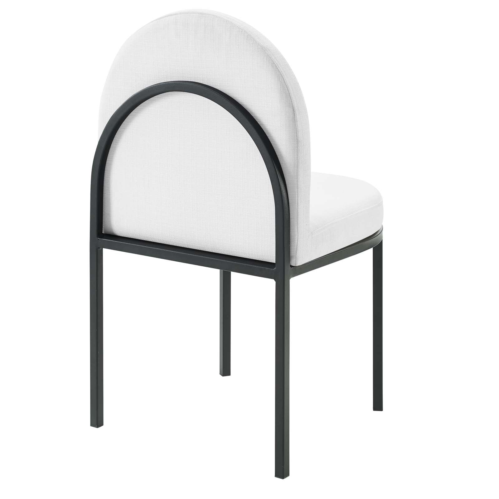 Modway Dining Chairs - Isla Channel Tufted Upholstered Fabric Dining Side Chair Black White