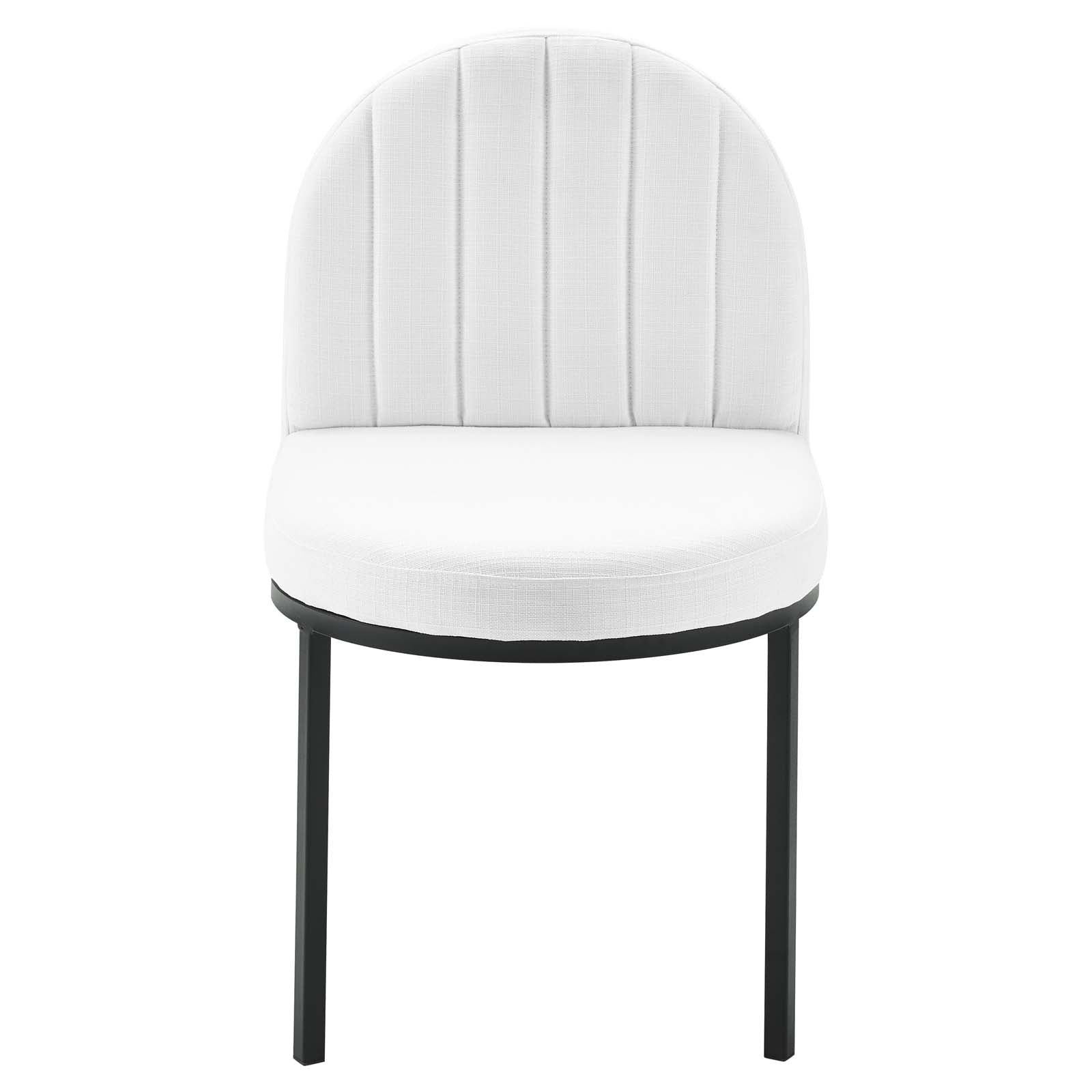 Modway Dining Chairs - Isla Channel Tufted Upholstered Fabric Dining Side Chair Black White
