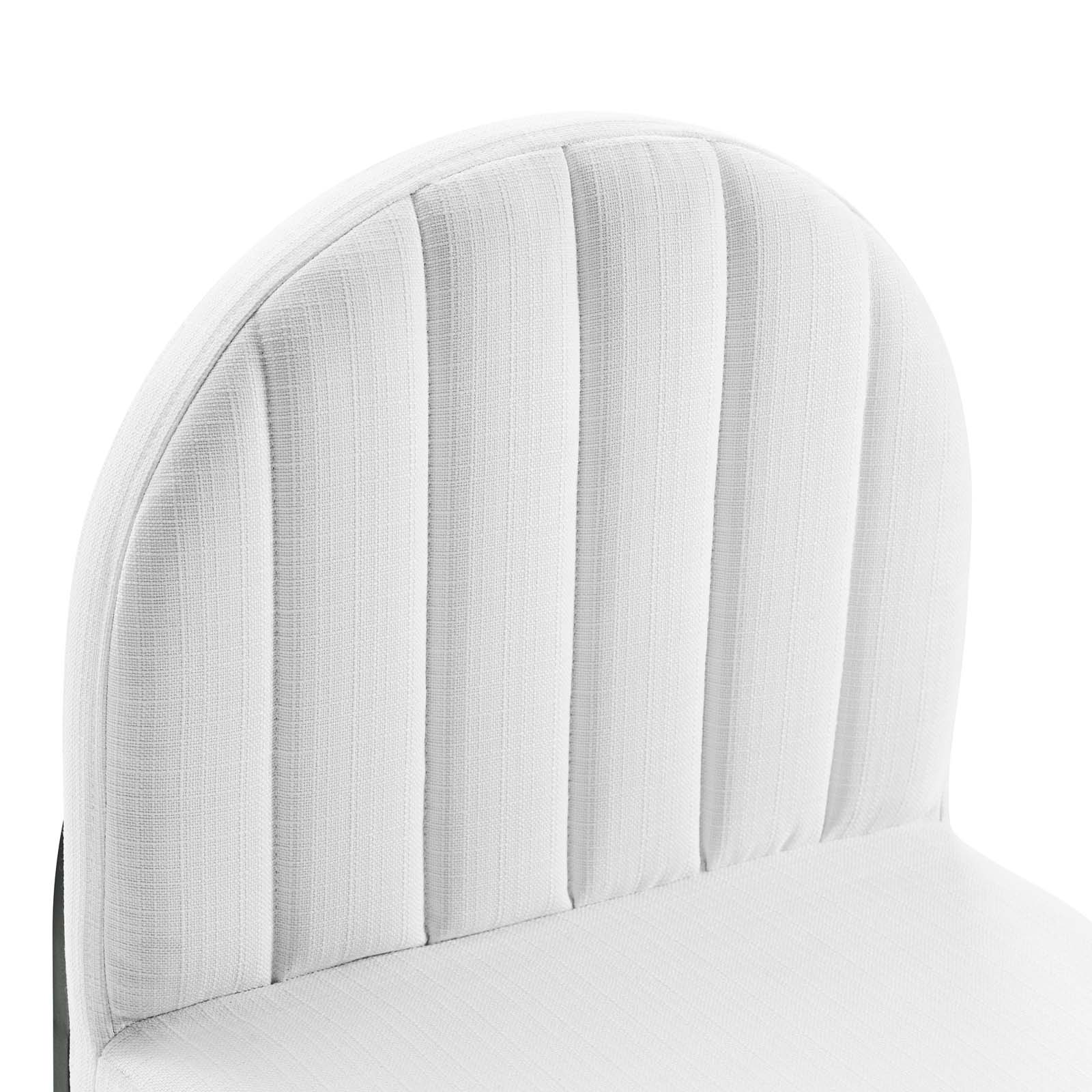 Modway Dining Chairs - Isla Channel Tufted Upholstered Fabric Dining Side Chair Black White