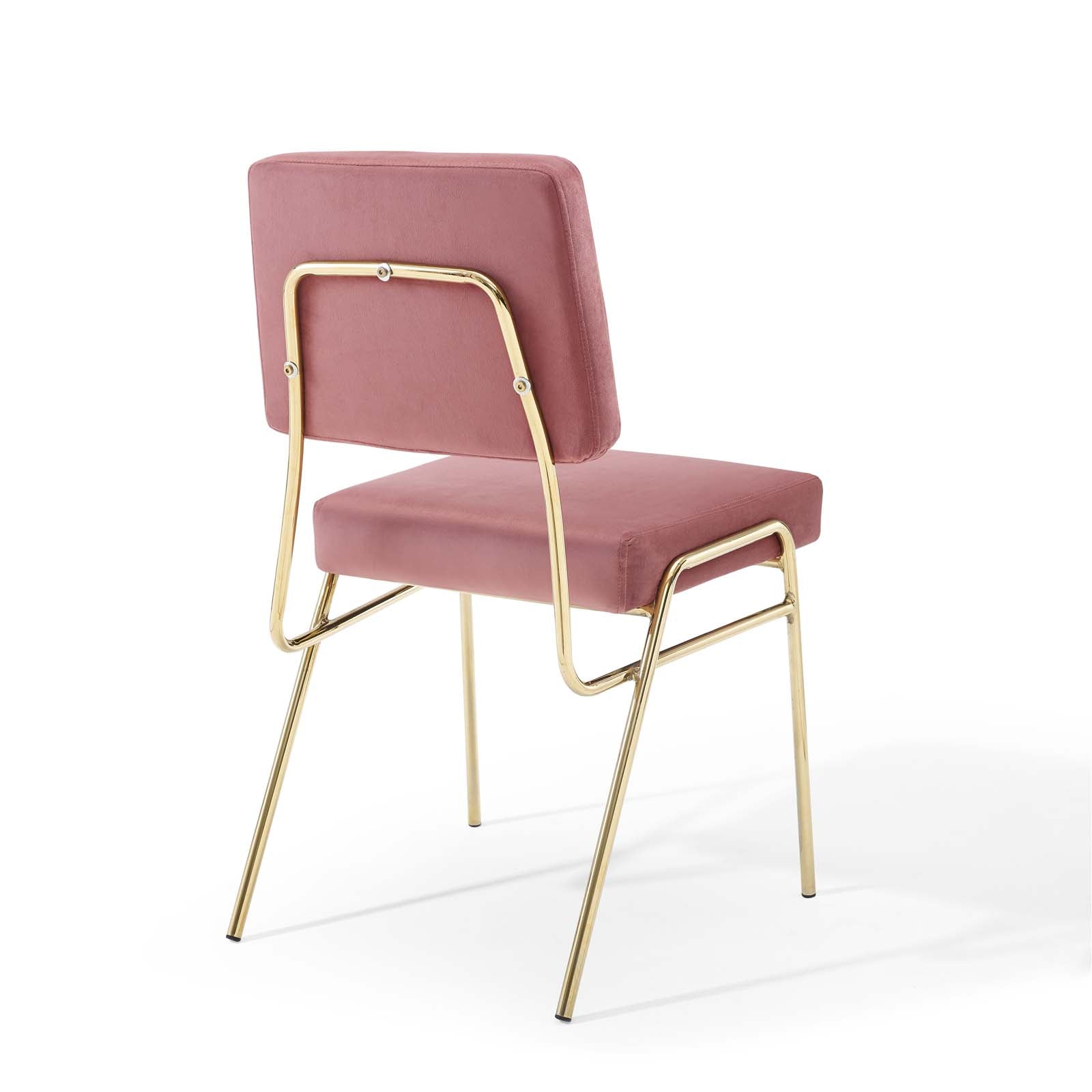 Modway Dining Chairs - Craft Performance Dining Side Chair Gold & Dusty Rose